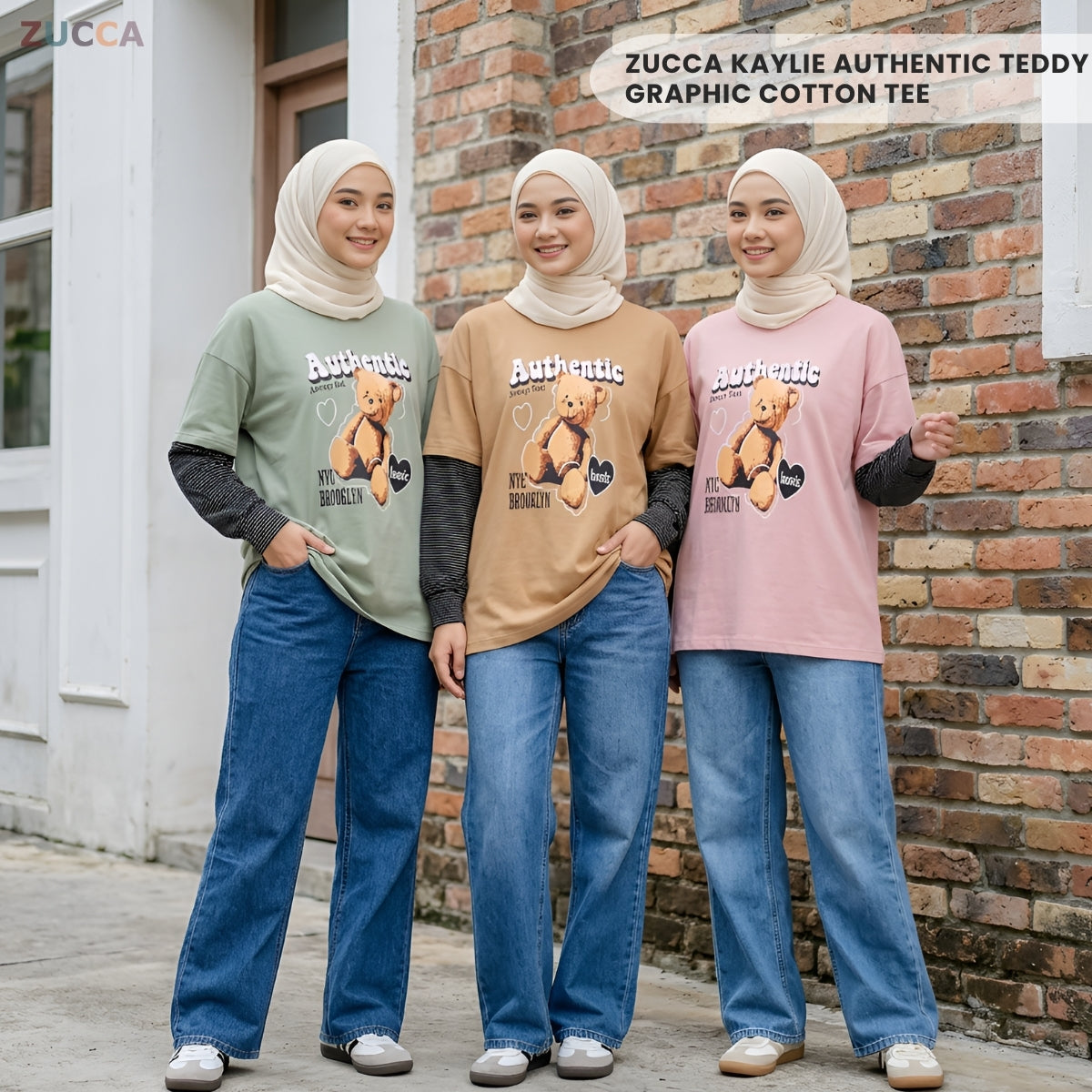 ZUCCA KAYLIE AUTHENTIC TEDDY GRAPHIC COTTON TEE - MA164