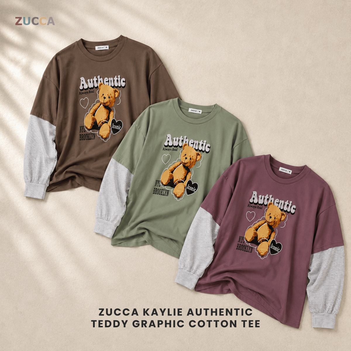 ZUCCA KAYLIE AUTHENTIC TEDDY GRAPHIC COTTON TEE - MA164