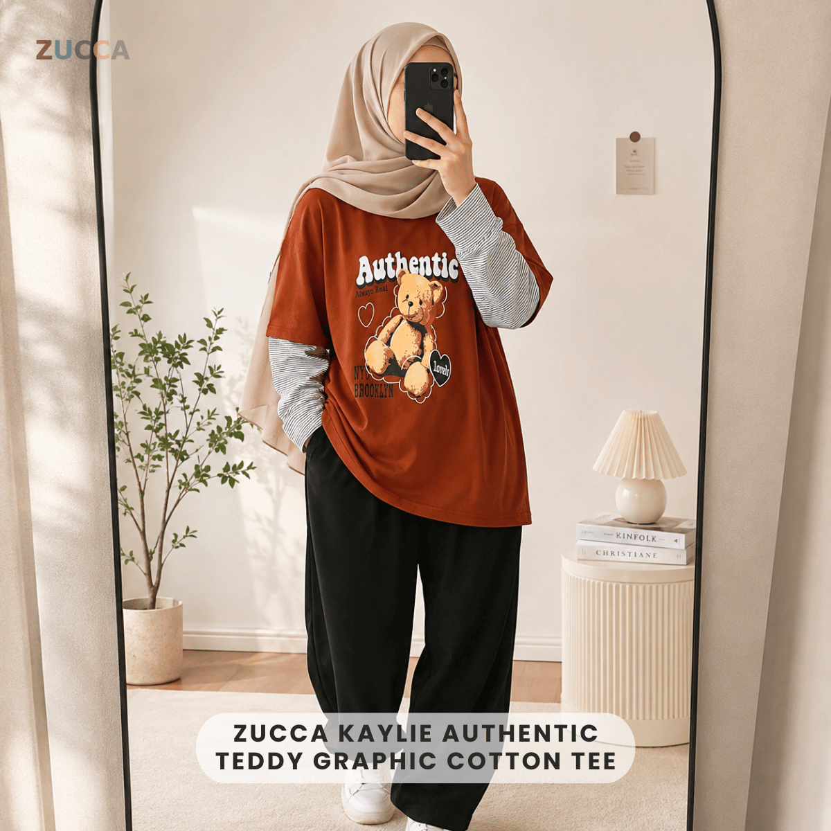ZUCCA KAYLIE AUTHENTIC TEDDY GRAPHIC COTTON TEE - MA164