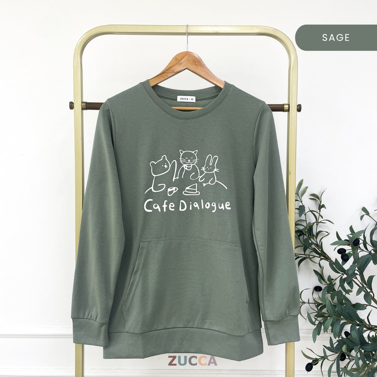 ZUCCA BARBARA MINIMALIST ANIMAL PRINT SWEATSHIRT - MA167