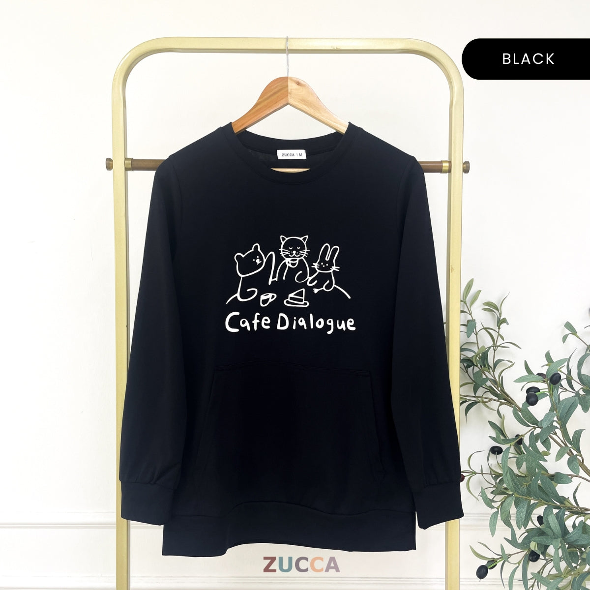 ZUCCA BARBARA MINIMALIST ANIMAL PRINT SWEATSHIRT - MA167