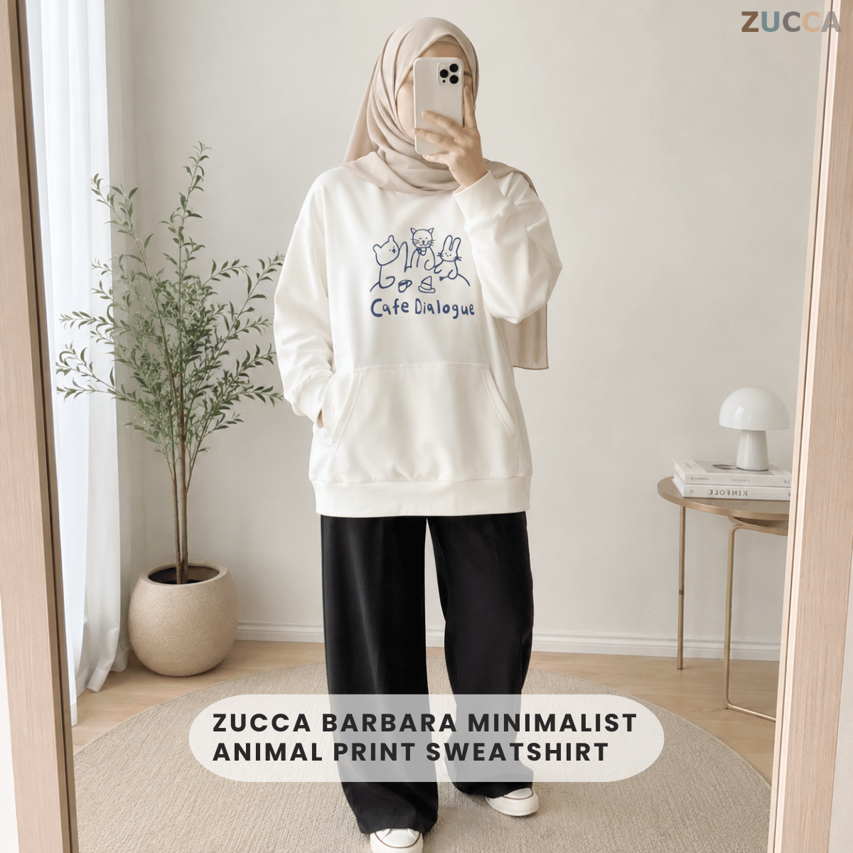 ZUCCA BARBARA MINIMALIST ANIMAL PRINT SWEATSHIRT - MA167