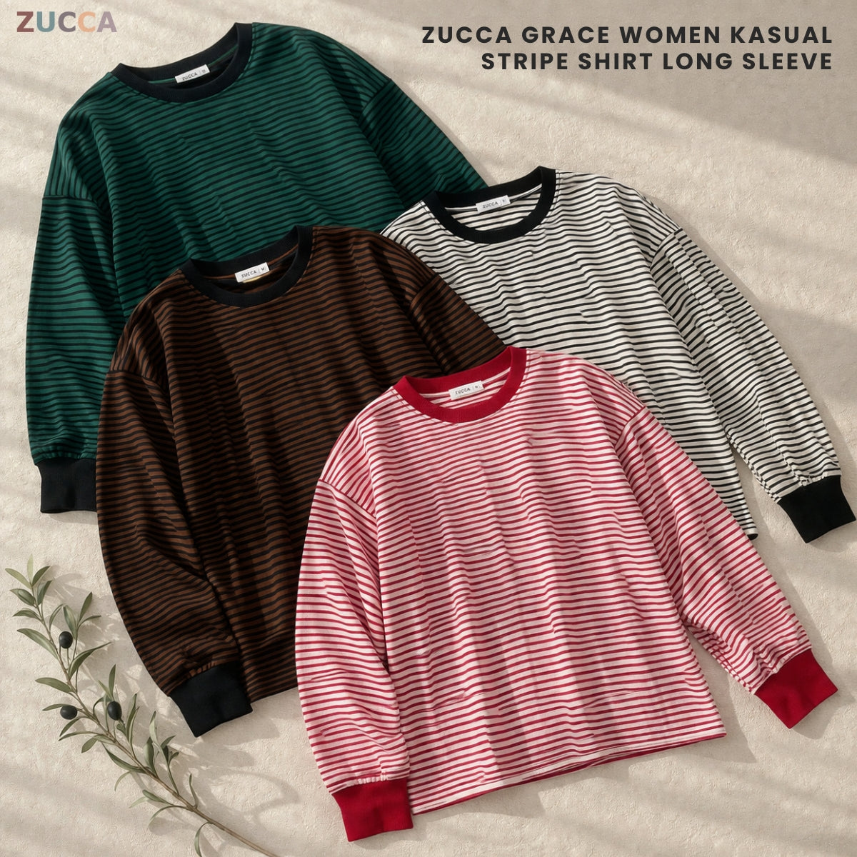 ZUCCA GRACE WOMEN KASUAL STRIPE SHIRT LONG SLEEVE - MA166