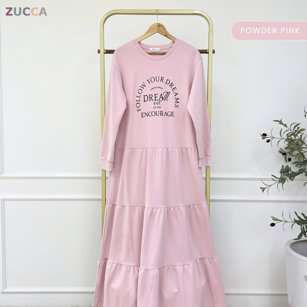 ZUCCA AISYA SOFT TIERED MODEST DRESS - MA168