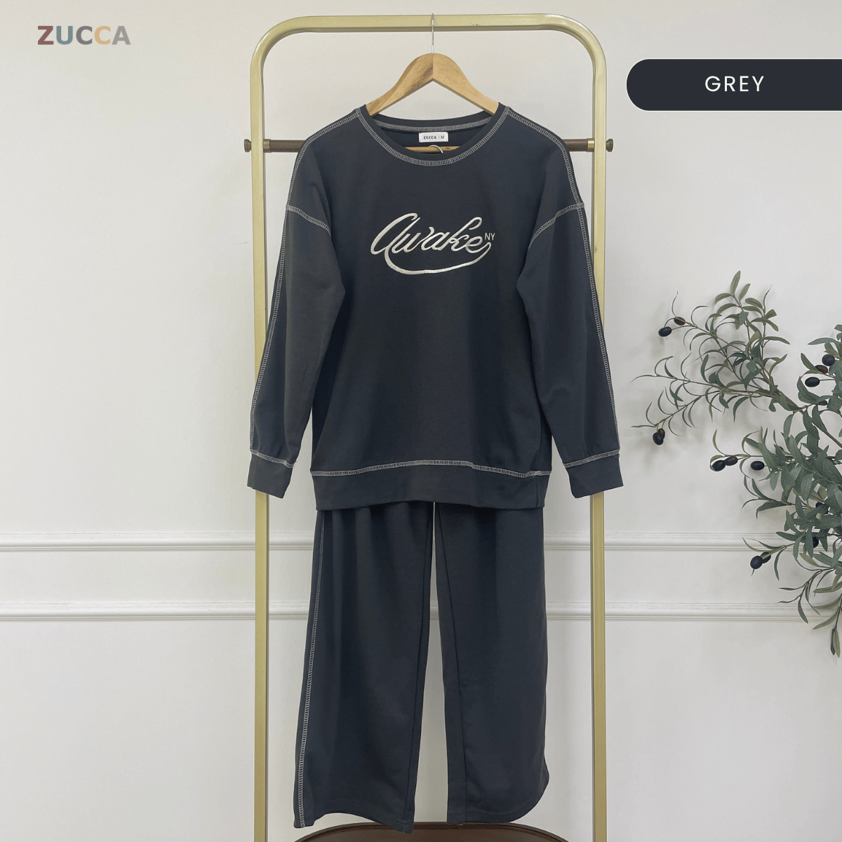 ZUCCA QIANA SIGNATURE STITCH MODEST CO-ORD SET - MA170 (GN258)
