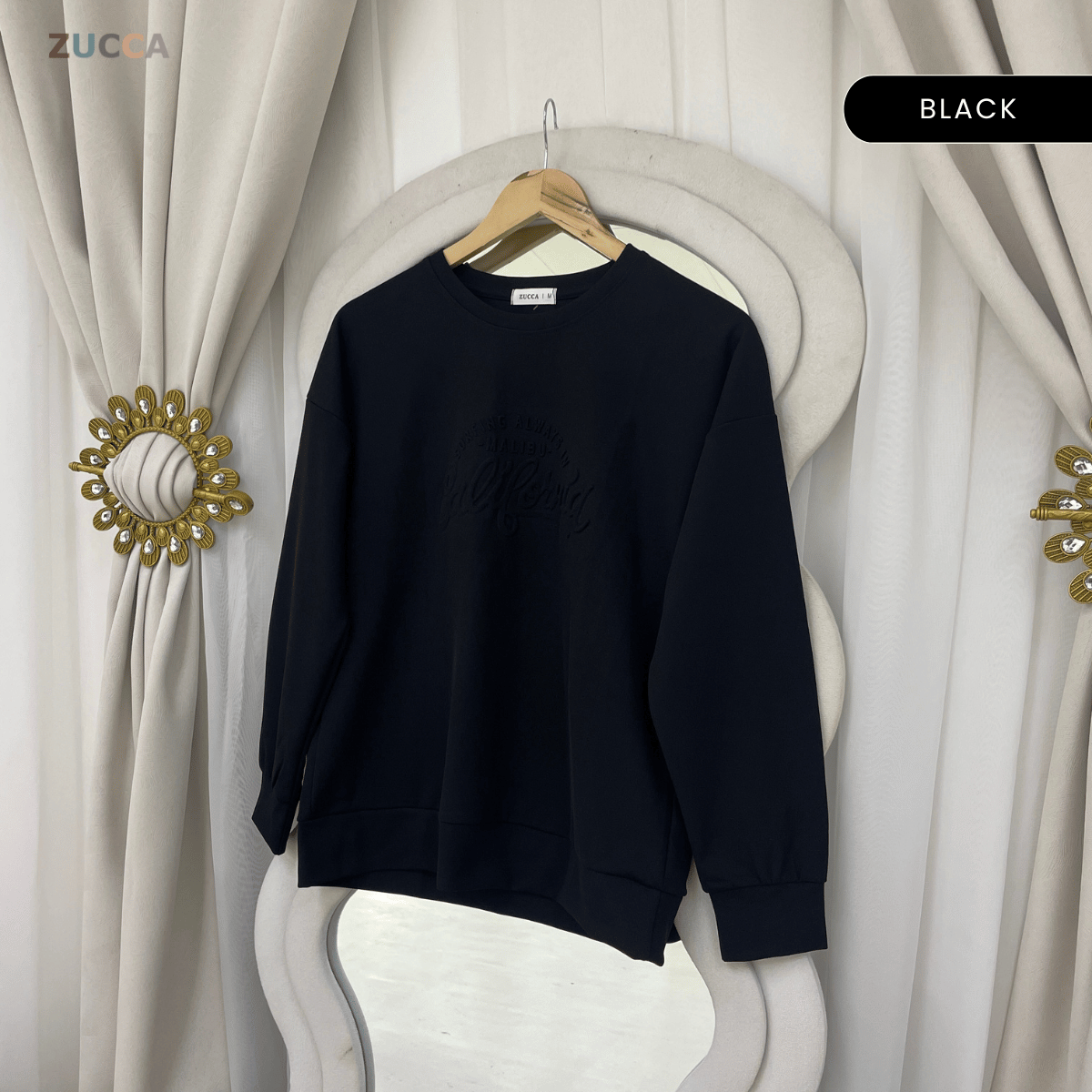 ZUCCA MARSHA EMBOSSED TEXTURED COMFORT CALIFORNIA SWEATSHIRT - MA174