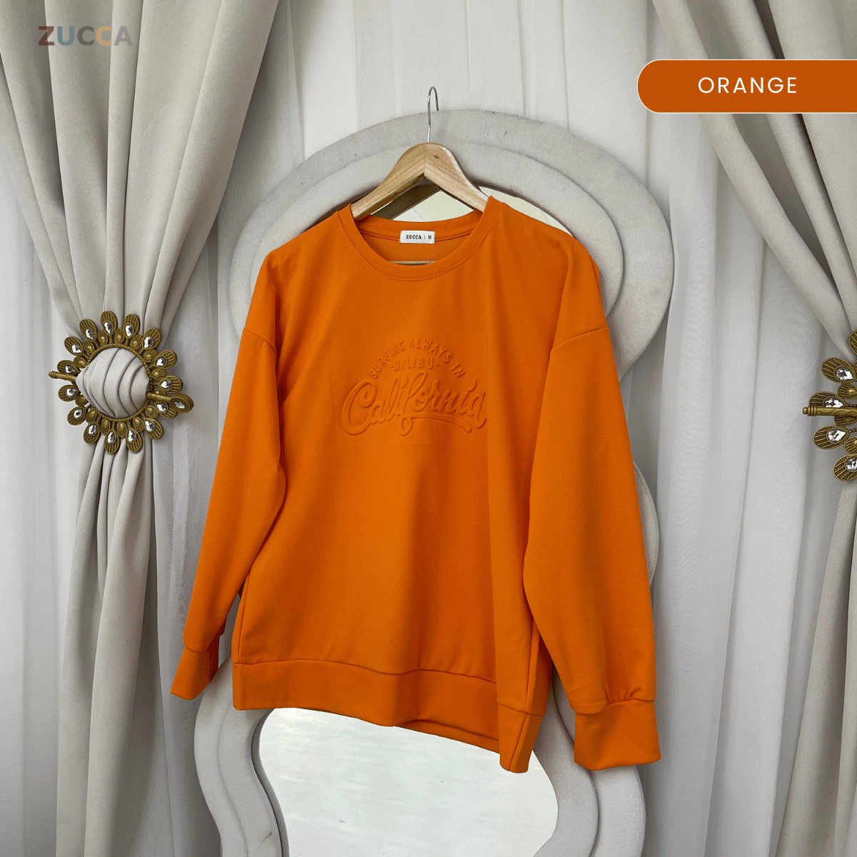 ZUCCA MARSHA EMBOSSED TEXTURED COMFORT CALIFORNIA SWEATSHIRT - MA174