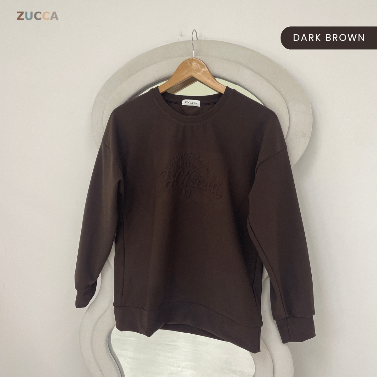 ZUCCA MARSHA EMBOSSED TEXTURED COMFORT CALIFORNIA SWEATSHIRT - MA174
