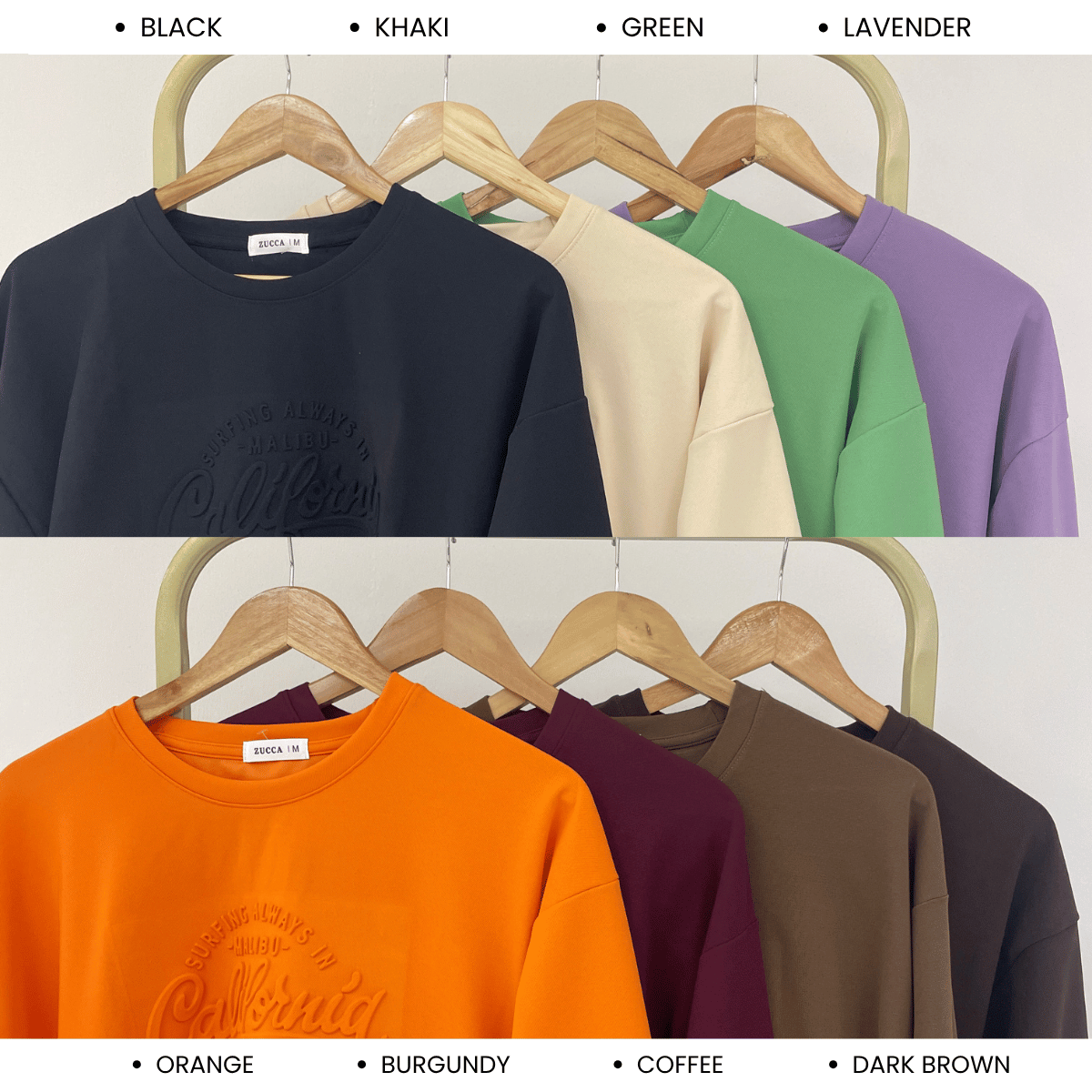 ZUCCA MARSHA EMBOSSED TEXTURED COMFORT CALIFORNIA SWEATSHIRT - MA174