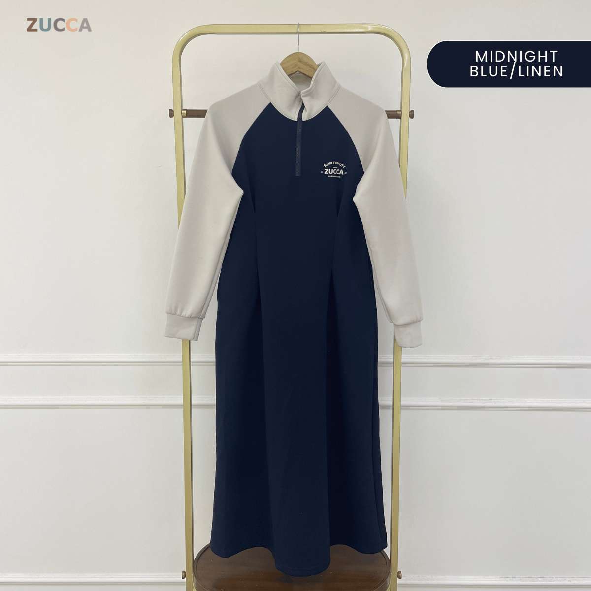 ZUCCA VIVI HALF ZIP LUXE MODEST DRESS ATHLEISURE - MA177