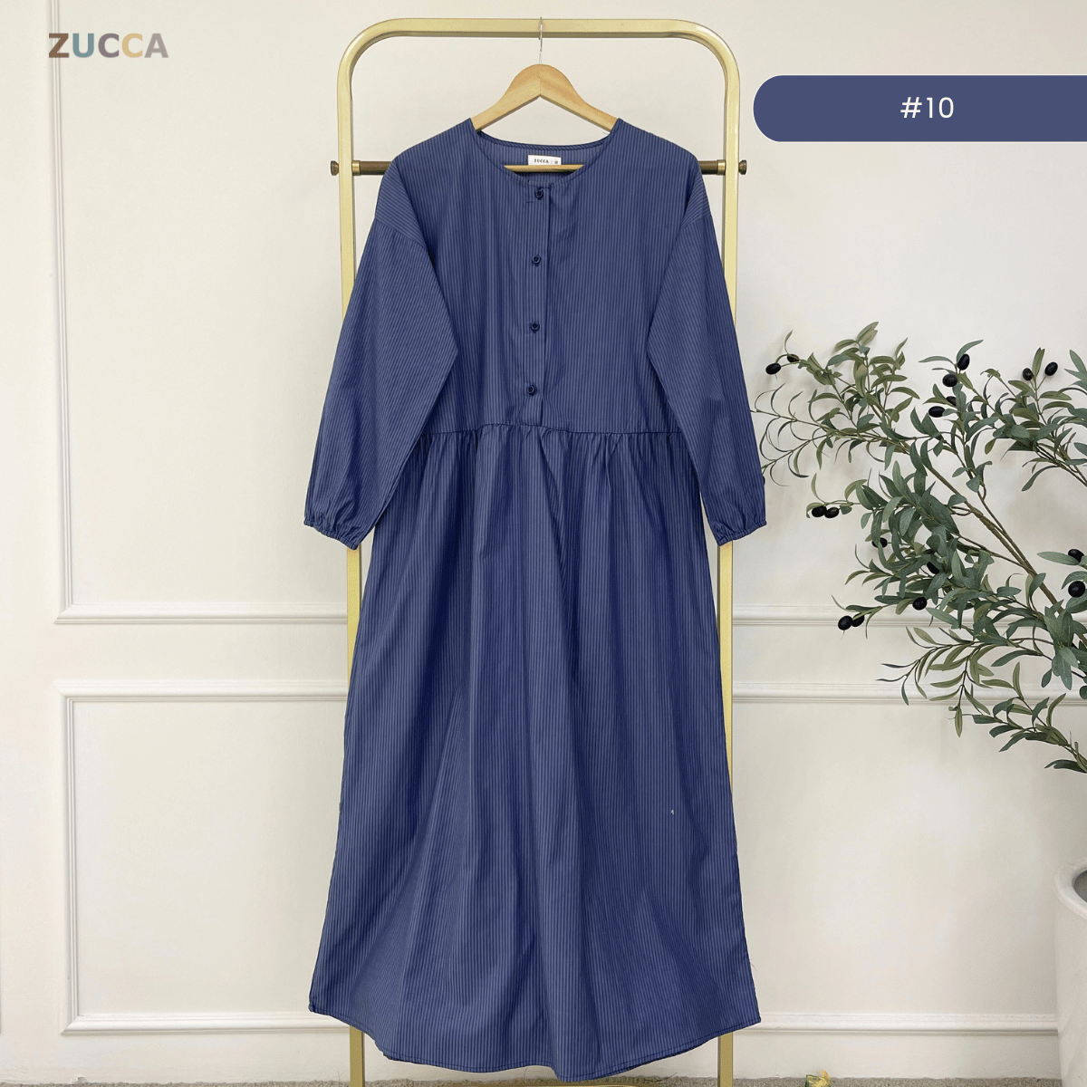 ZUCCA EMILIA SOFT STRIPE MODEST MAXI DRESS-MA181