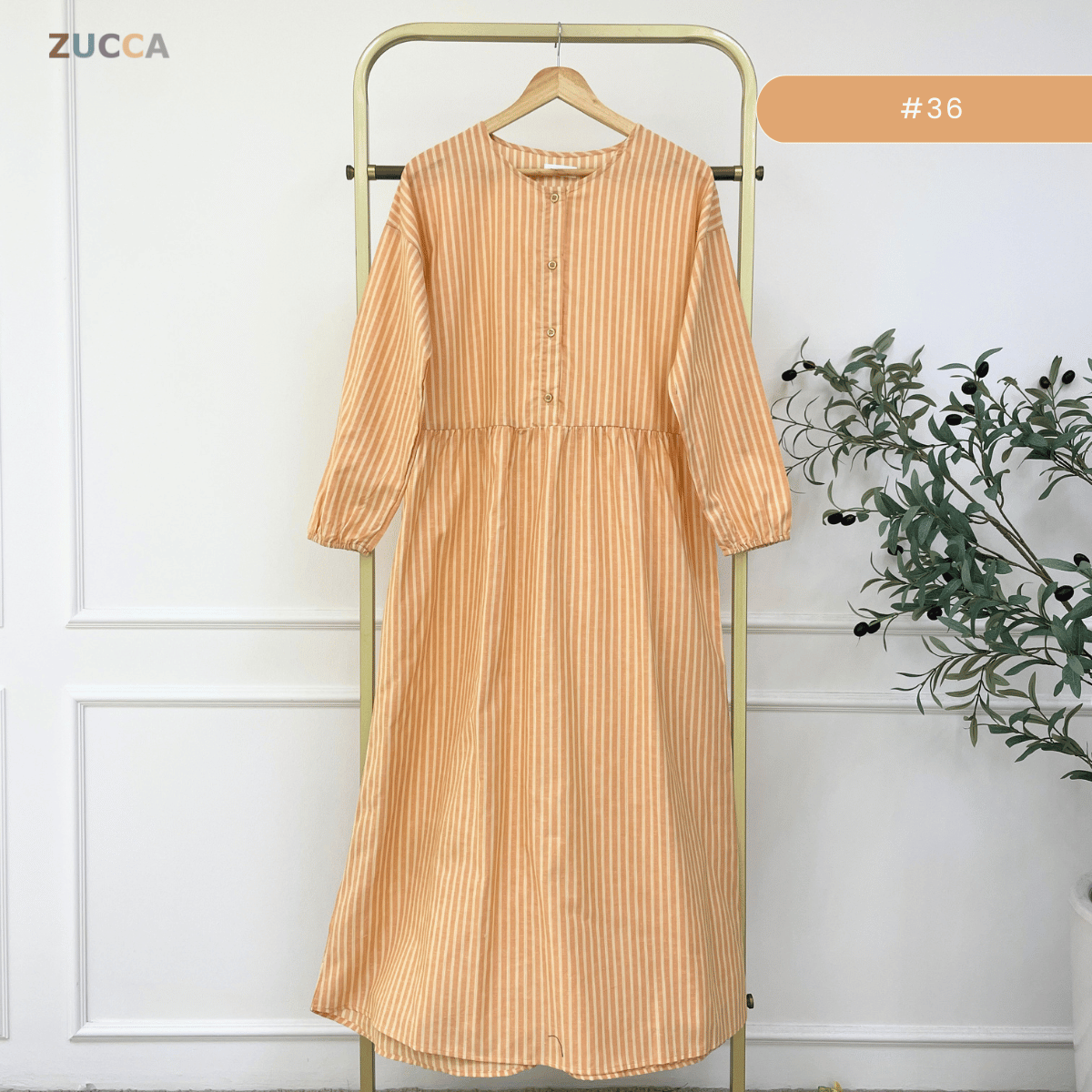 ZUCCA EMILIA SOFT STRIPE MODEST MAXI DRESS-MA181