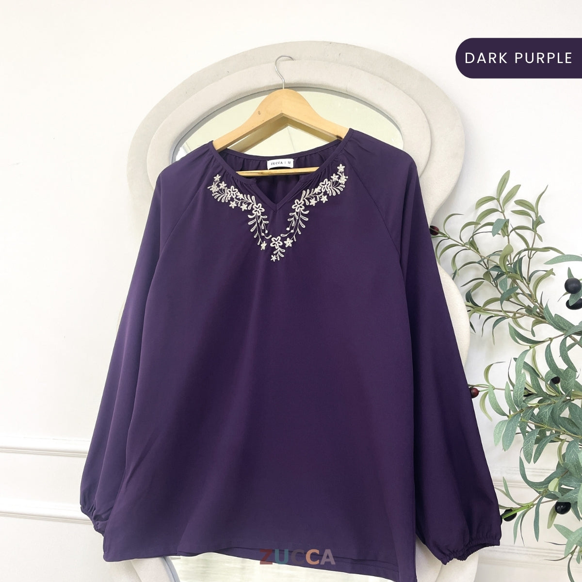 ZUCCA SURIA MINIMALIST PLAIN BLOUSE LONG SLEEVE - MA184