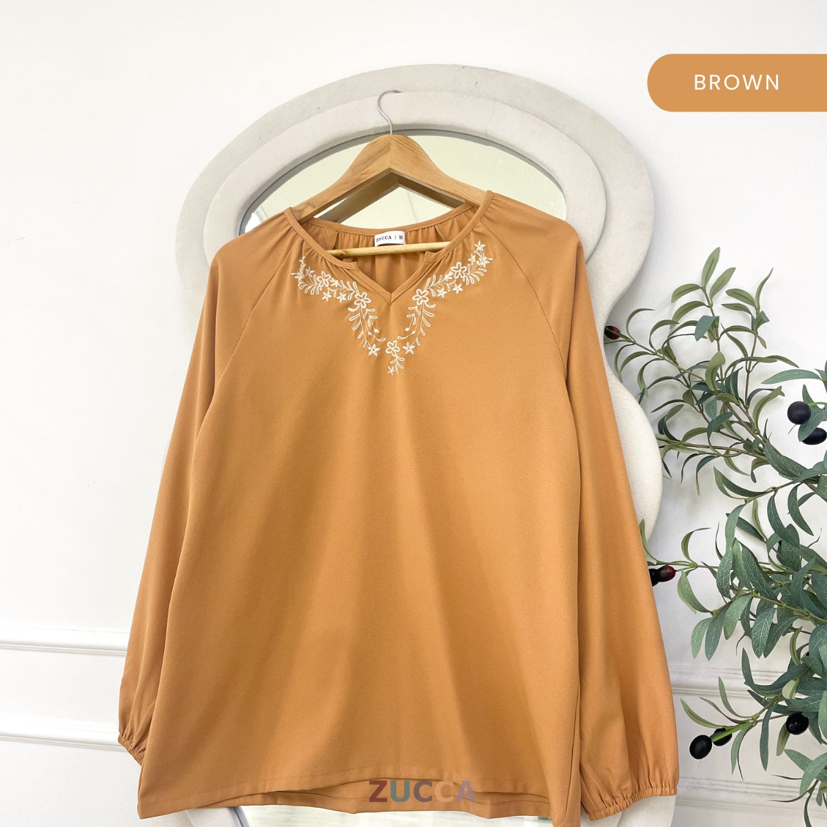 ZUCCA SURIA MINIMALIST PLAIN BLOUSE LONG SLEEVE - MA184