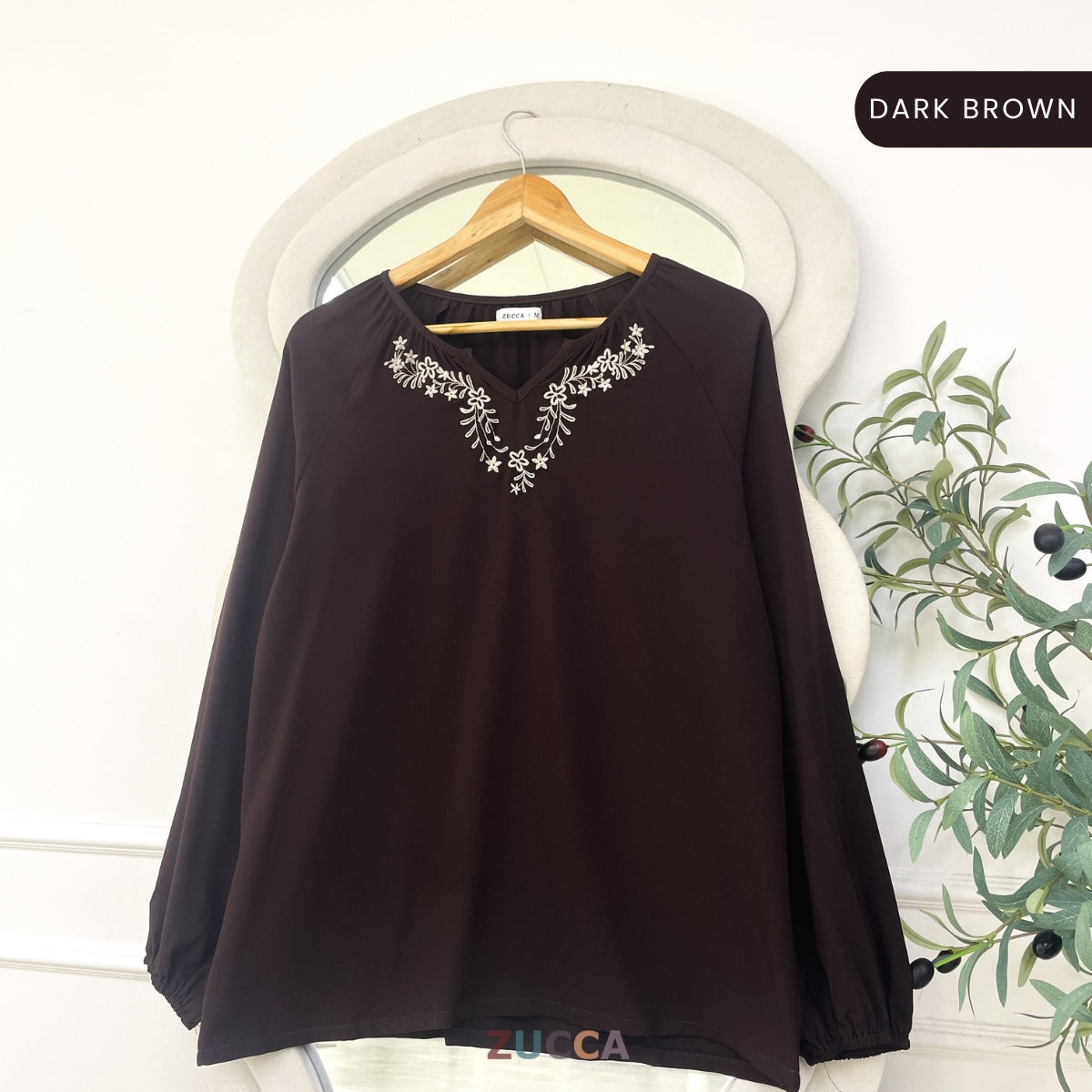 ZUCCA SURIA MINIMALIST PLAIN BLOUSE LONG SLEEVE - MA184