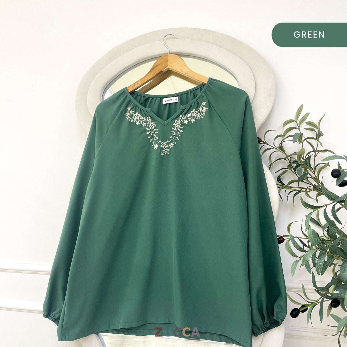 ZUCCA SURIA MINIMALIST PLAIN BLOUSE LONG SLEEVE - MA184