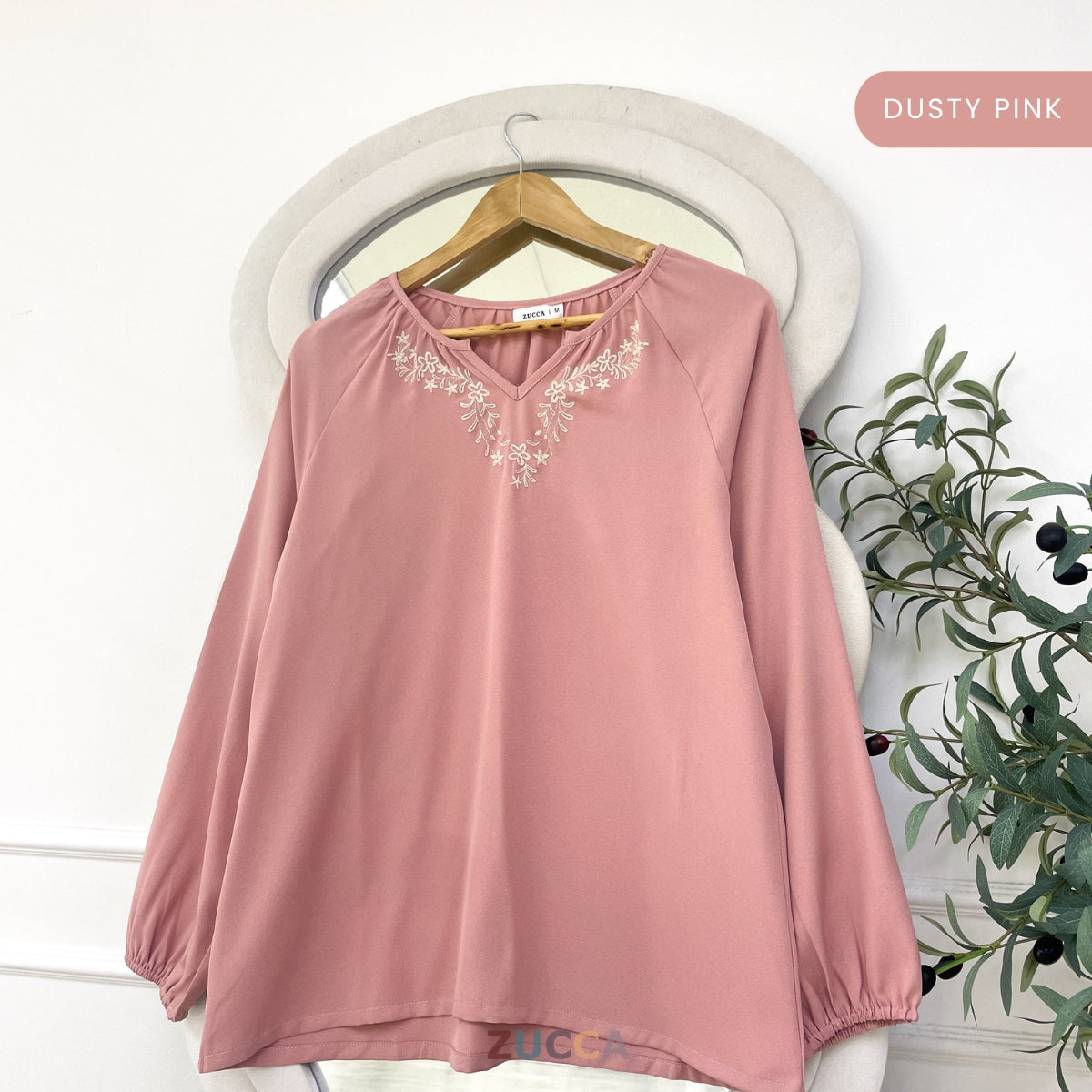 ZUCCA SURIA MINIMALIST PLAIN BLOUSE LONG SLEEVE - MA184