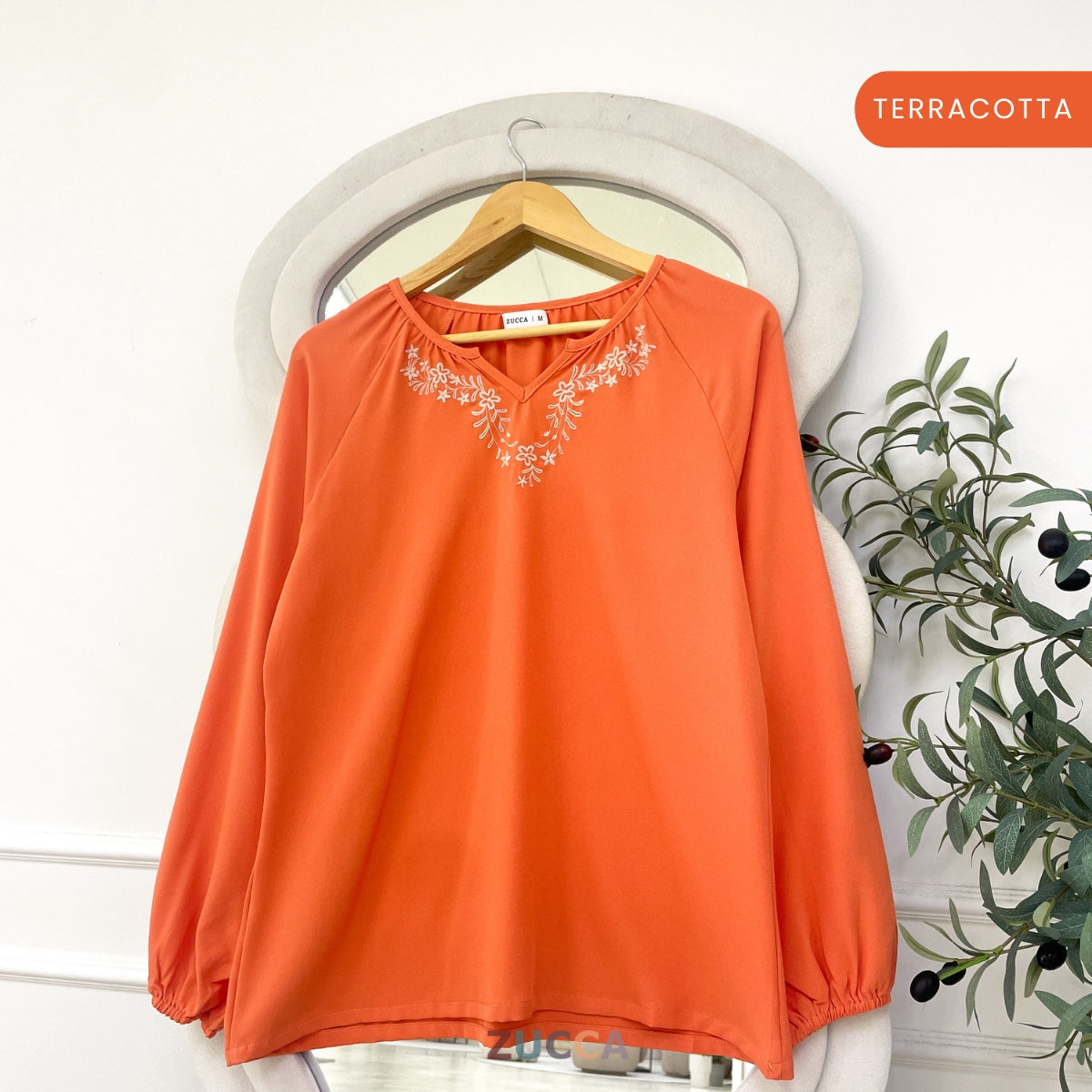 ZUCCA SURIA MINIMALIST PLAIN BLOUSE LONG SLEEVE - MA184