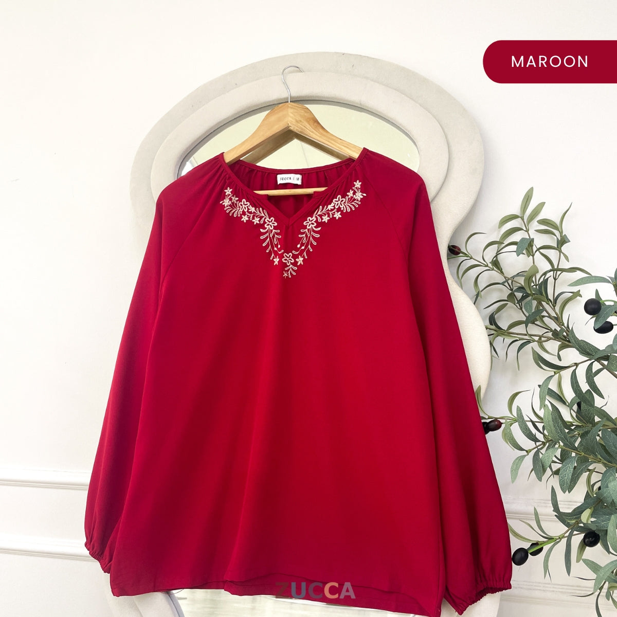 ZUCCA SURIA MINIMALIST PLAIN BLOUSE LONG SLEEVE - MA184