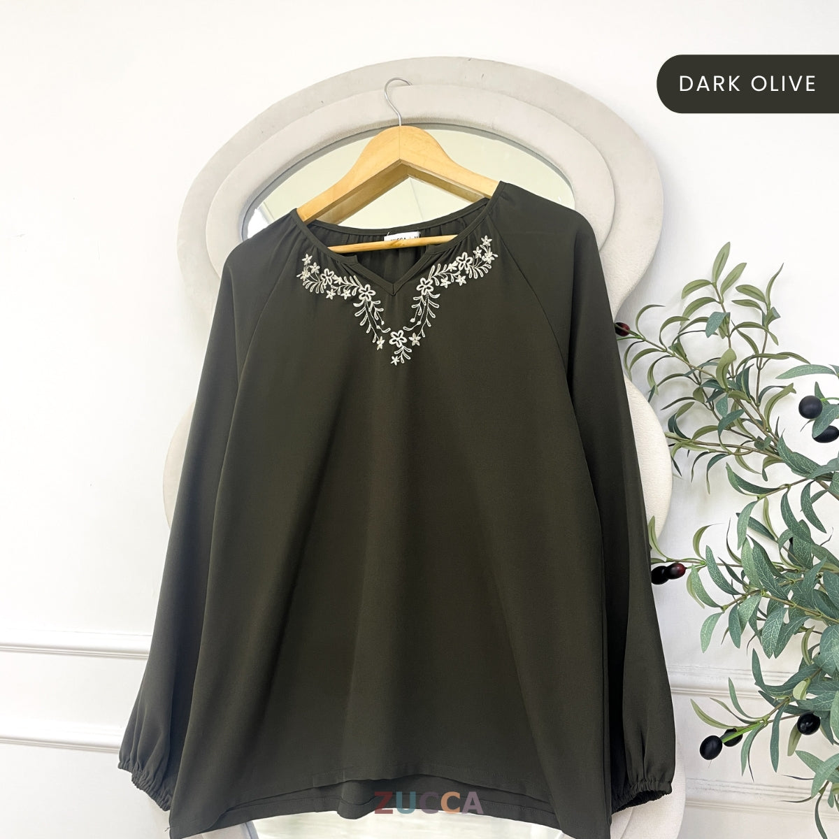 ZUCCA SURIA MINIMALIST PLAIN BLOUSE LONG SLEEVE - MA184
