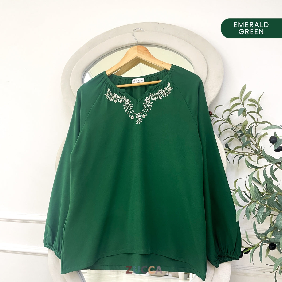 ZUCCA SURIA MINIMALIST PLAIN BLOUSE LONG SLEEVE - MA184