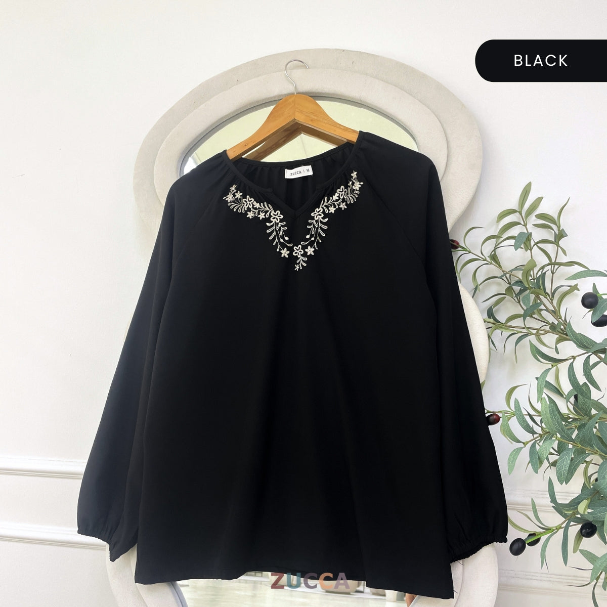 ZUCCA SURIA MINIMALIST PLAIN BLOUSE LONG SLEEVE - MA184