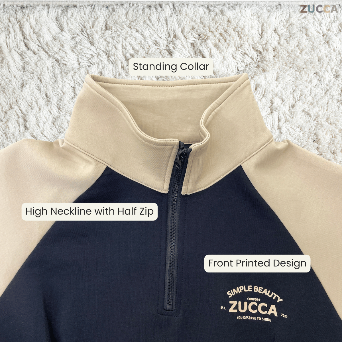 ZUCCA VIVI HALF ZIP LUXE MODEST DRESS ATHLEISURE - MA177