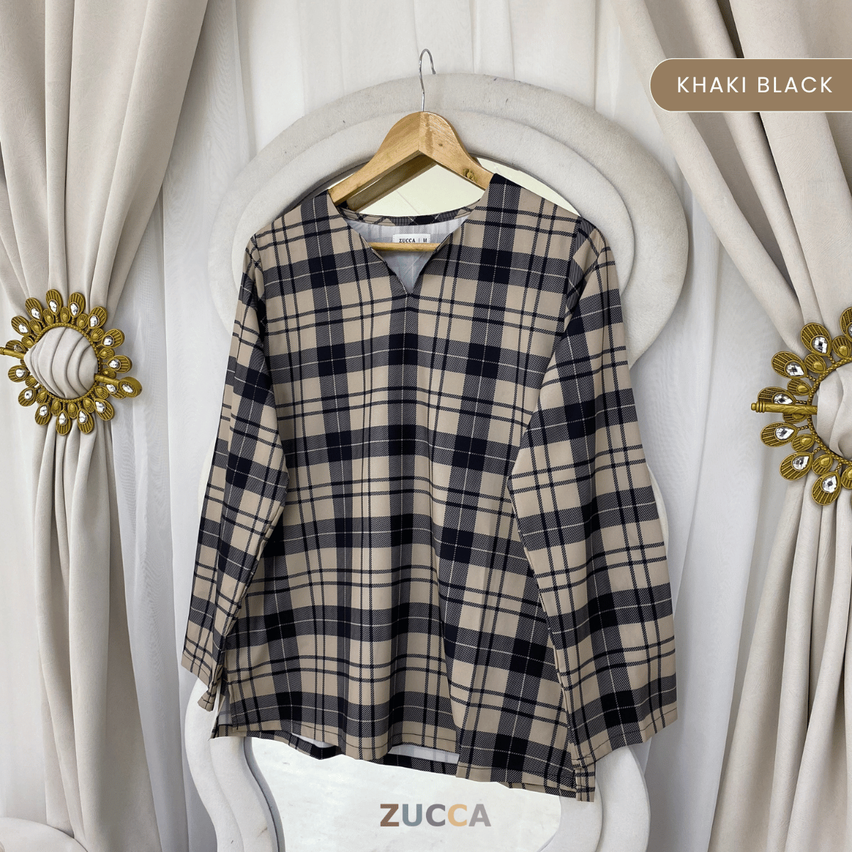 ZUCCA ATIA SIGNATURE HERITAGE PLAID BLOUSE - MA186 (B14194)