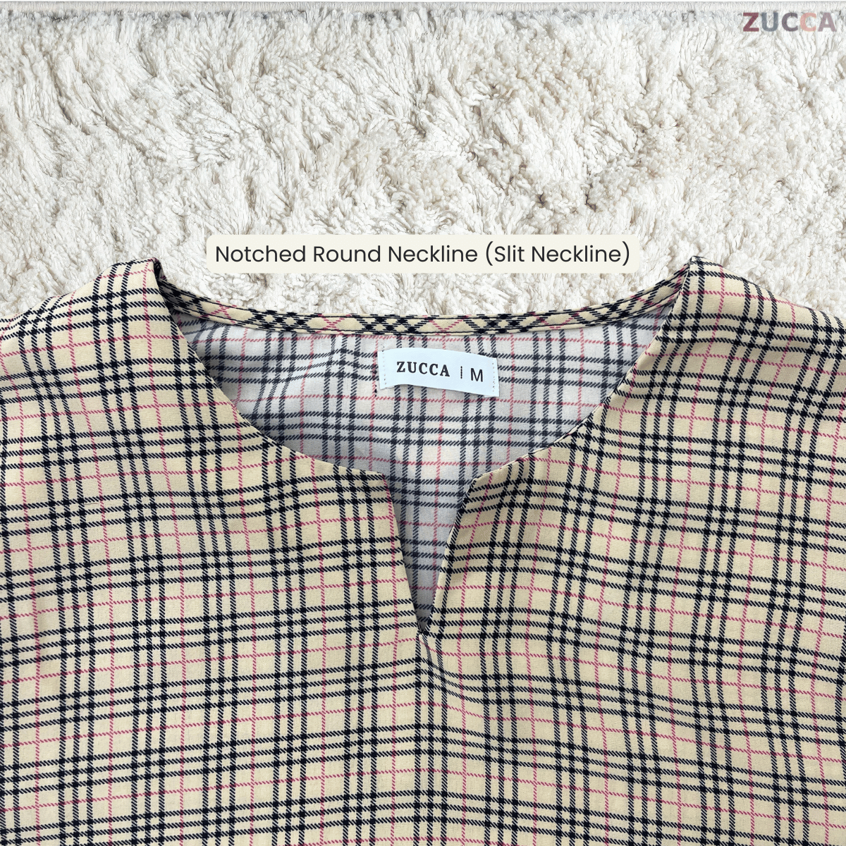 ZUCCA SUZIE CLASSIC HERITAGE PLAID MODEST TOP - MA187