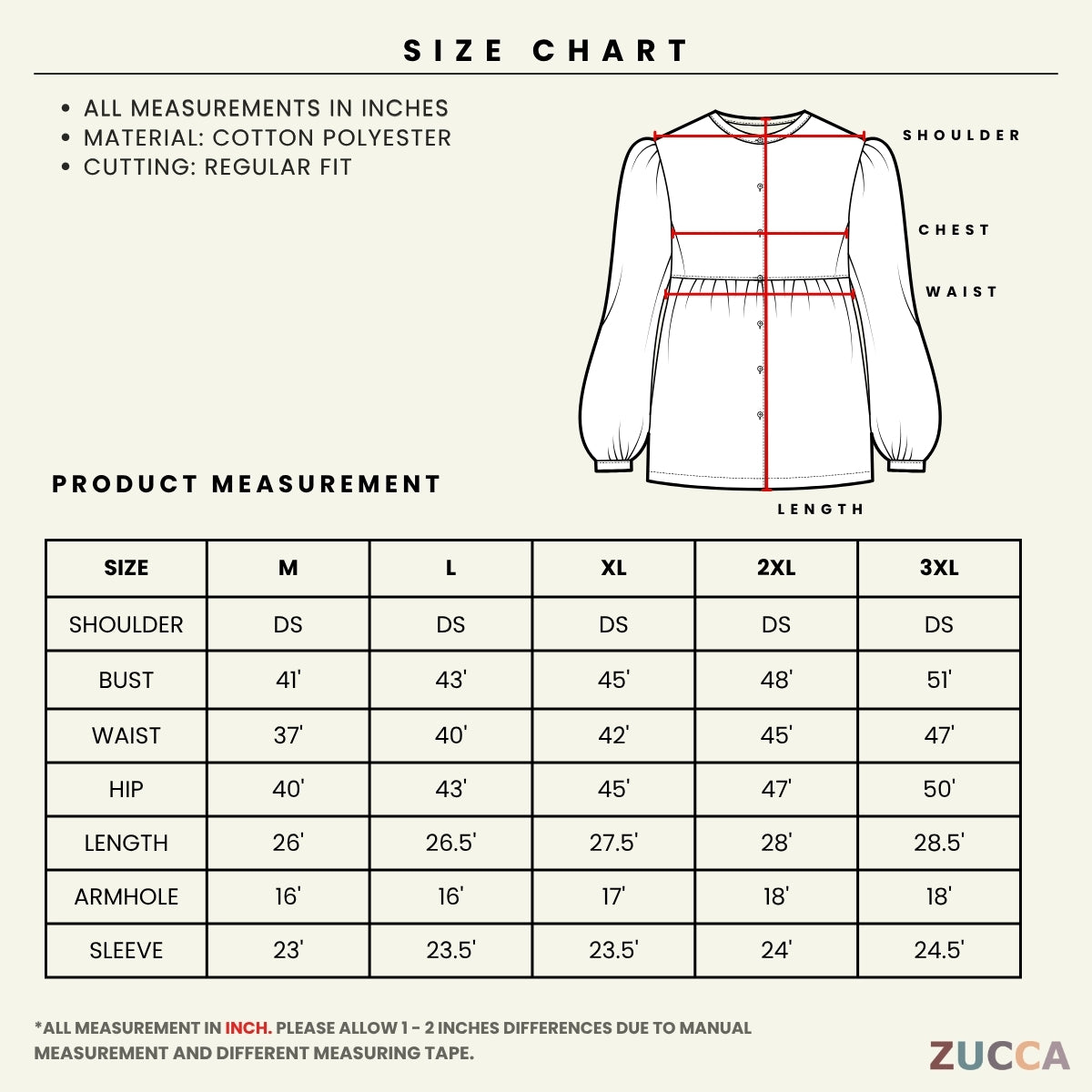 ZUCCA NATASHA MINIMAL FLORAL GRAPHIC MODEST LONG SLEEVE TOP - MA188