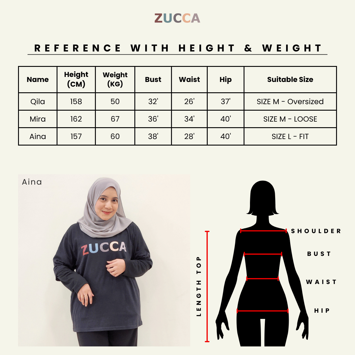 ZUCCA SYIFA MODERN LAYERED V-NECK MODEST TOP - MA191