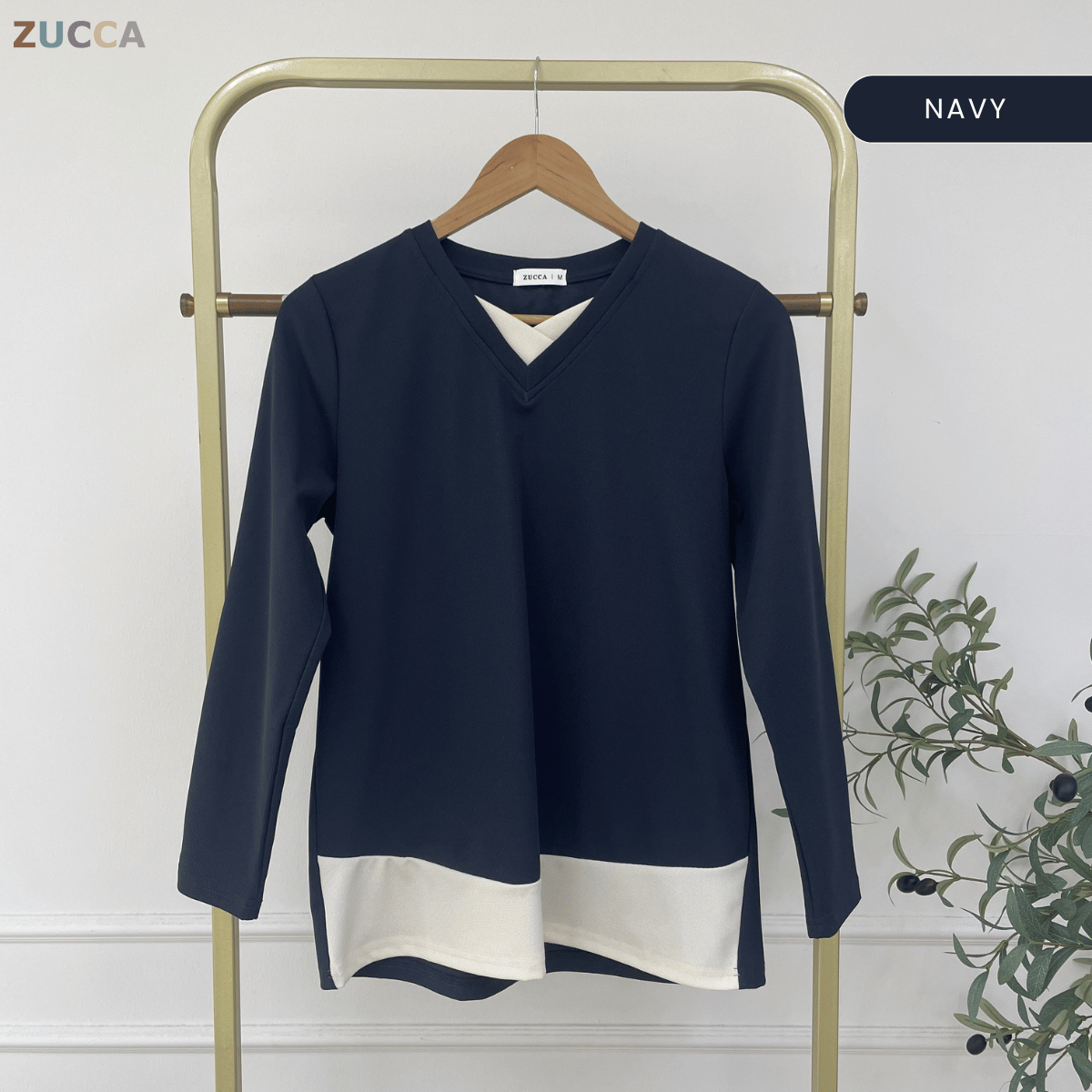 ZUCCA SYIFA MODERN LAYERED V-NECK MODEST TOP - MA191