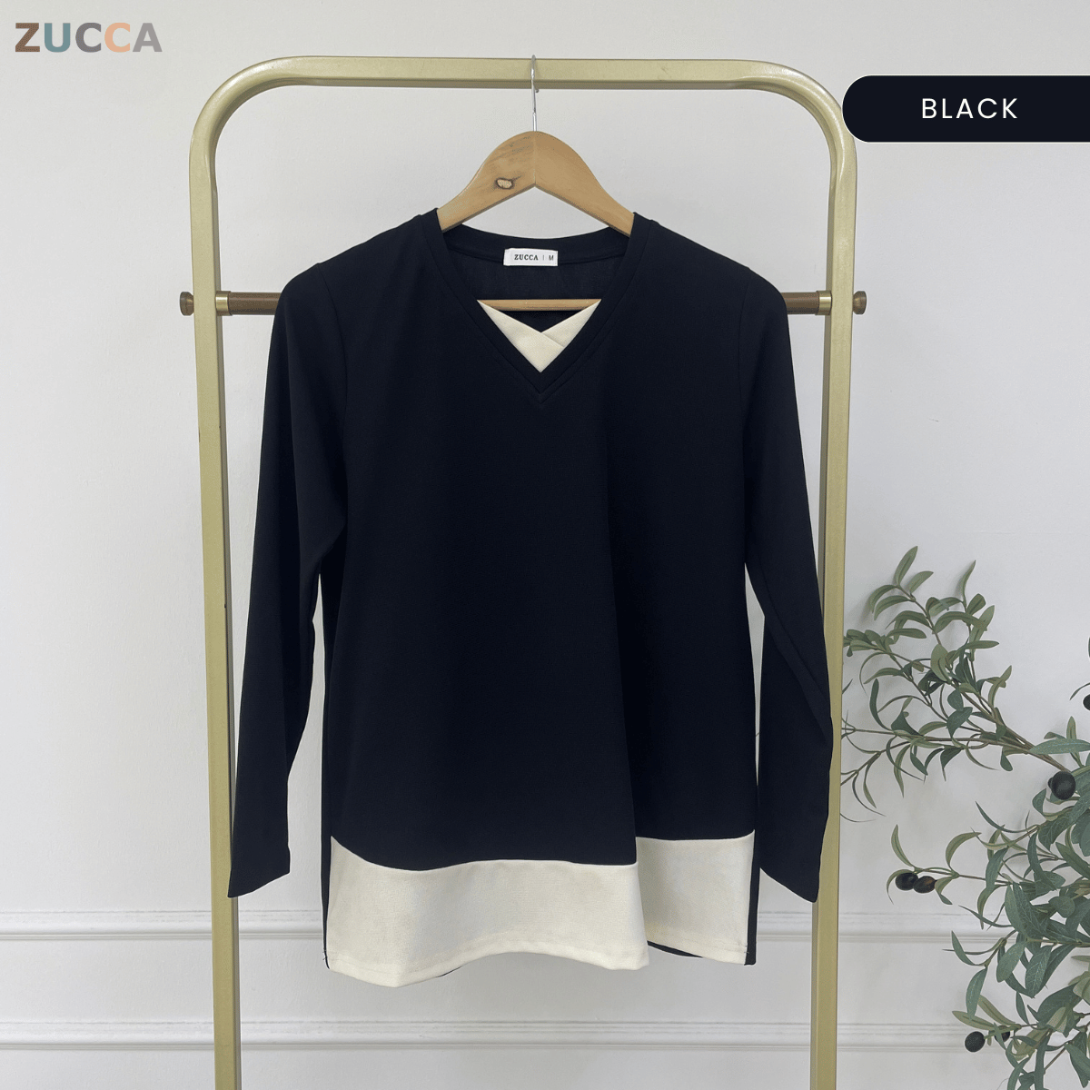 ZUCCA SYIFA MODERN LAYERED V-NECK MODEST TOP - MA191