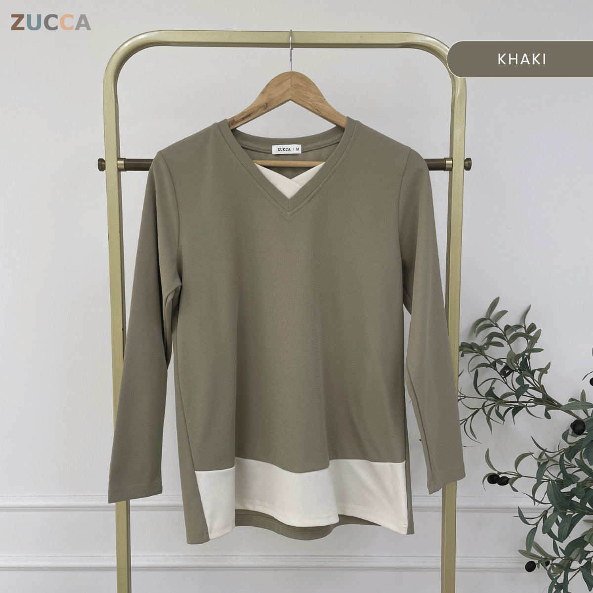 ZUCCA SYIFA MODERN LAYERED V-NECK MODEST TOP - MA191