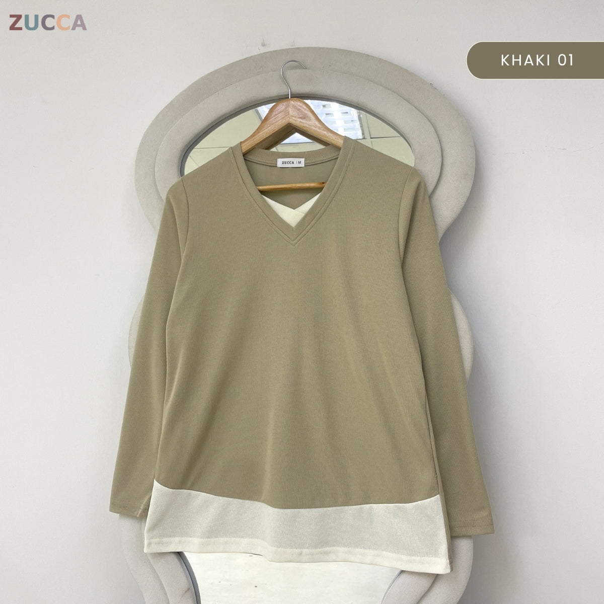 ZUCCA SYIFA MODERN LAYERED V-NECK MODEST TOP - MA191