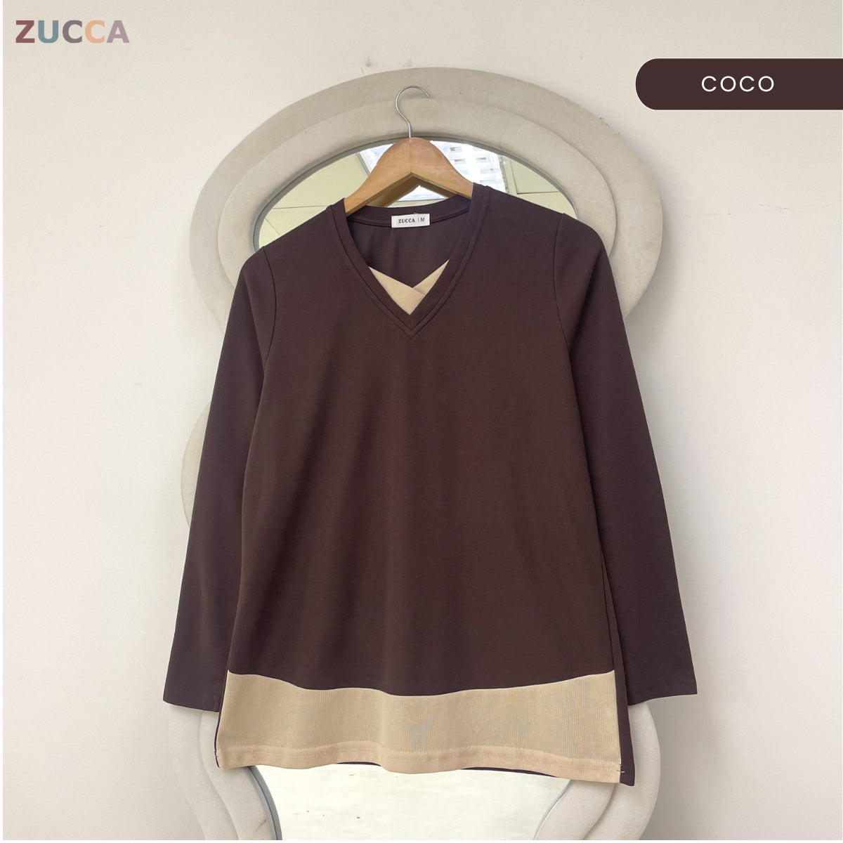 ZUCCA SYIFA MODERN LAYERED V-NECK MODEST TOP - MA191