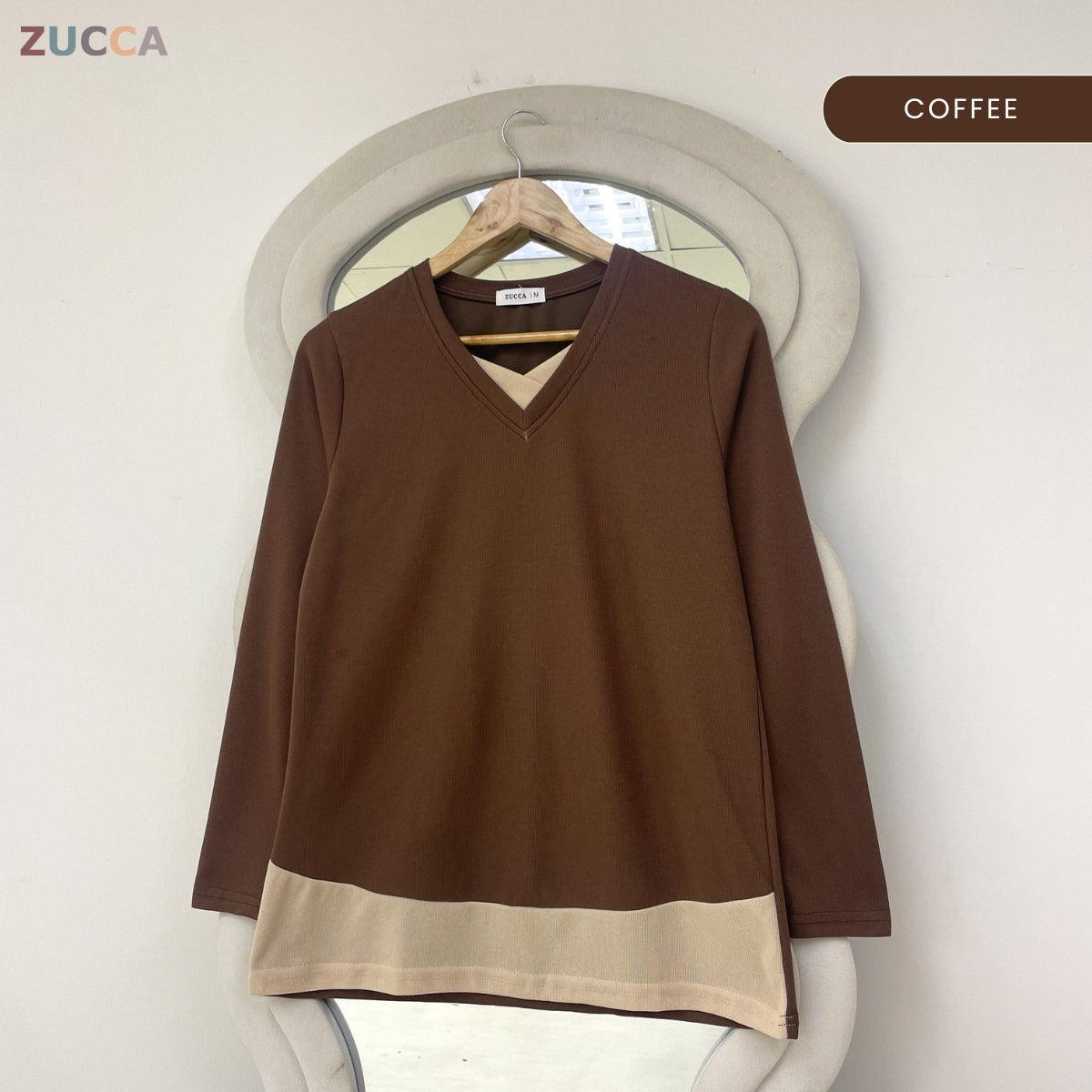 ZUCCA SYIFA MODERN LAYERED V-NECK MODEST TOP - MA191