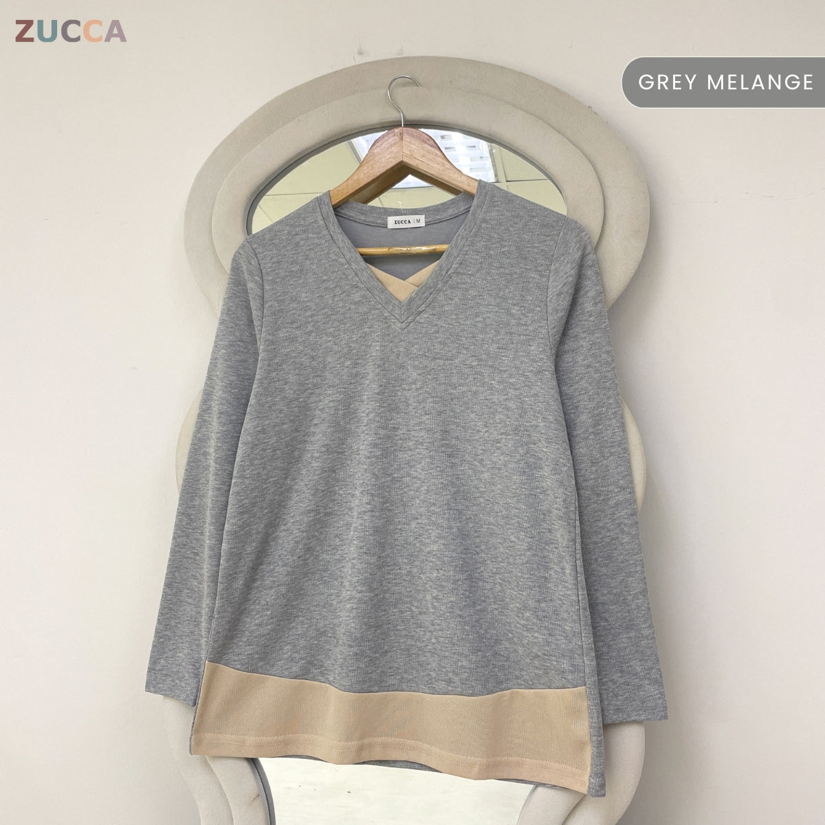 ZUCCA SYIFA MODERN LAYERED V-NECK MODEST TOP - MA191