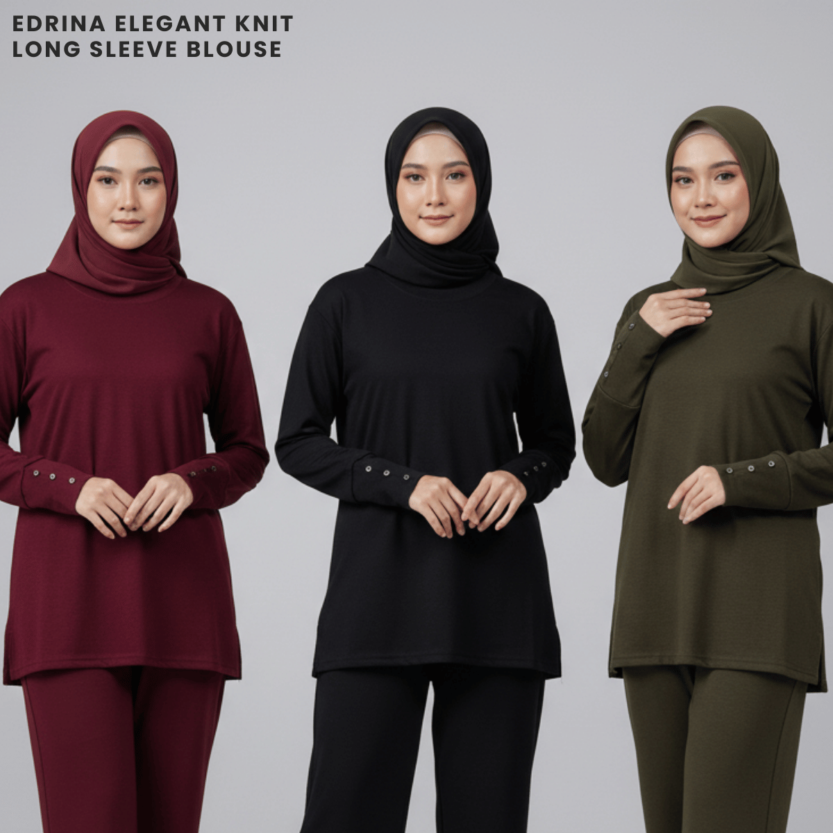 EDRINA ELEGANT KNIT LONG SLEEVE BLOUSE - MA192