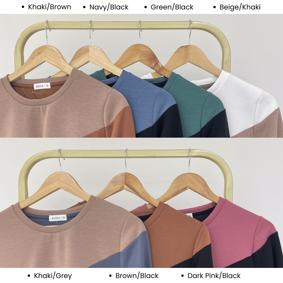 ZUCCA FELICE DUAL TONE PANEL LONG SLEEVE TOP - MA194
