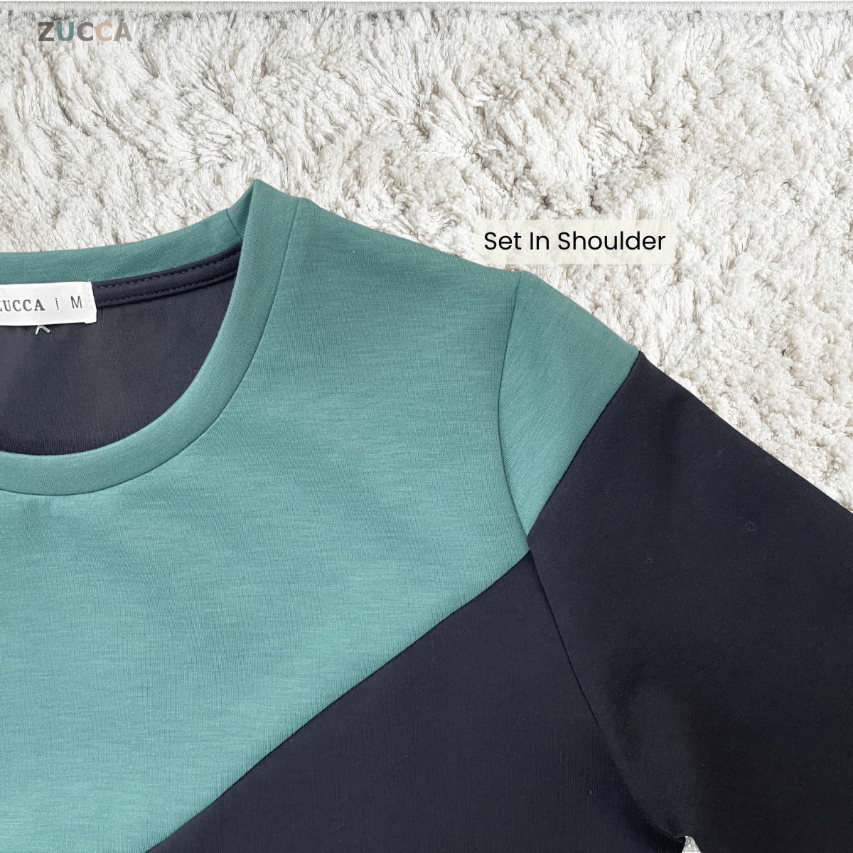 ZUCCA FELICE DUAL TONE PANEL LONG SLEEVE TOP - MA194