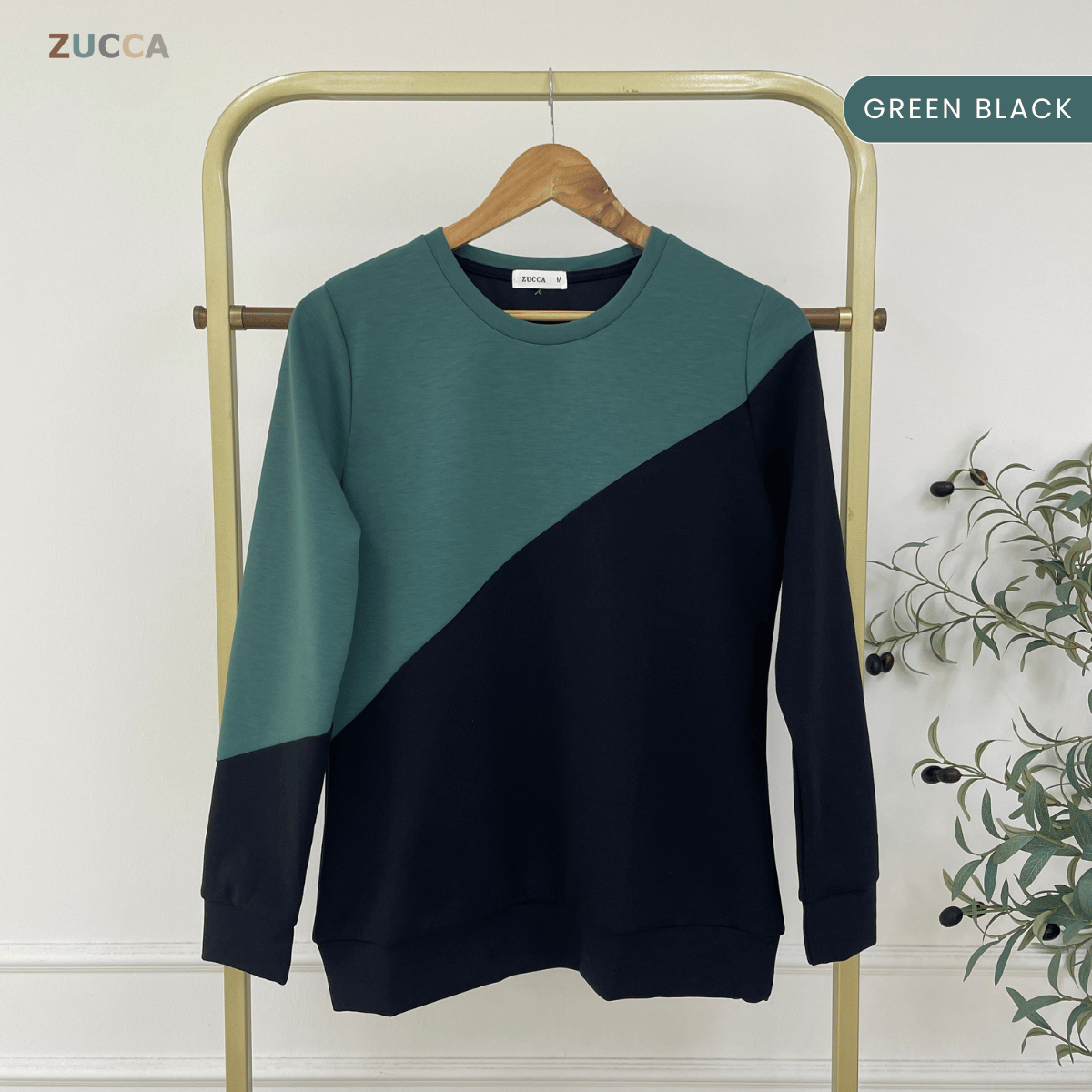 ZUCCA FELICE DUAL TONE PANEL LONG SLEEVE TOP - MA194