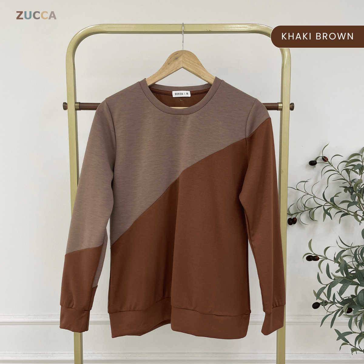 ZUCCA FELICE DUAL TONE PANEL LONG SLEEVE TOP - MA194