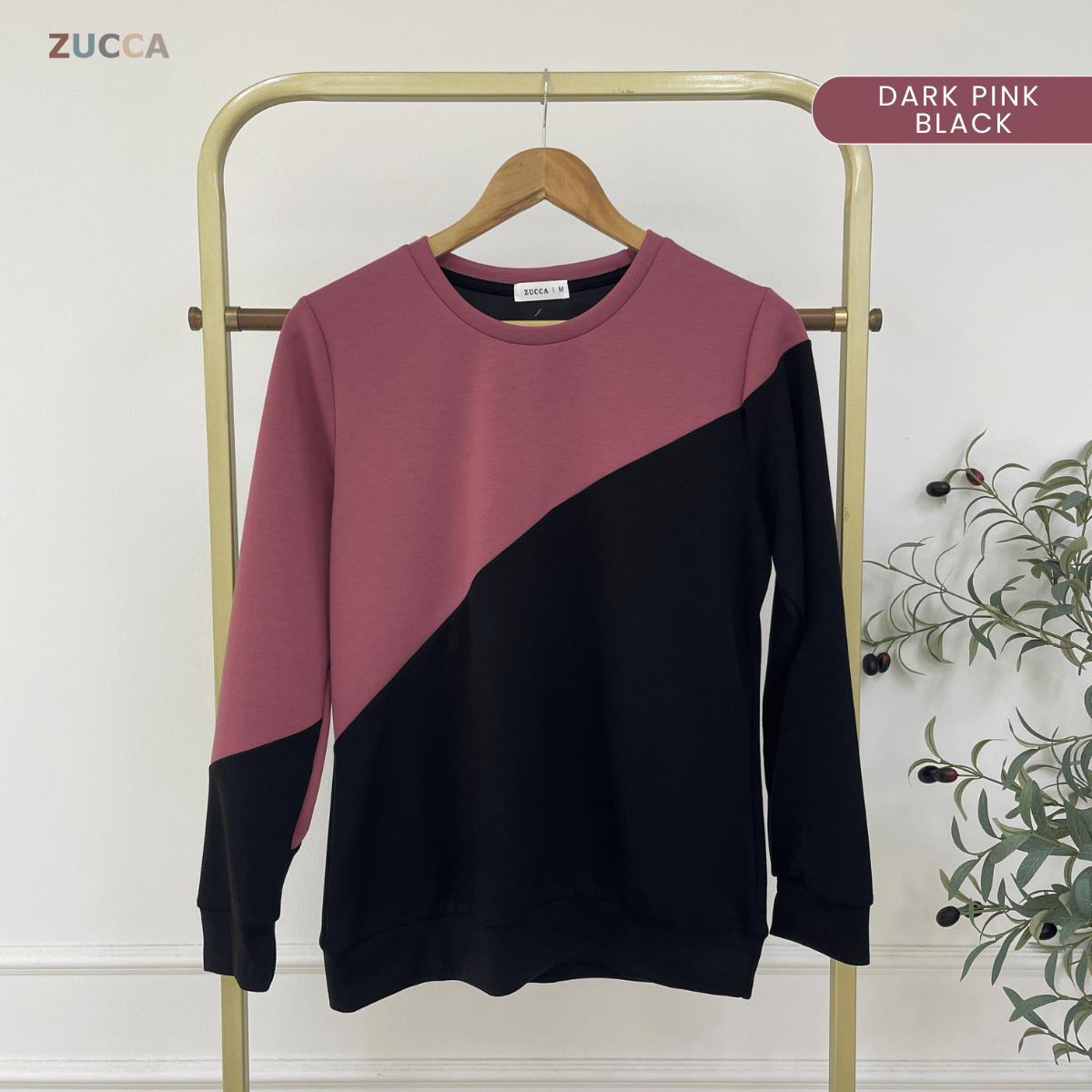 ZUCCA FELICE DUAL TONE PANEL LONG SLEEVE TOP - MA194