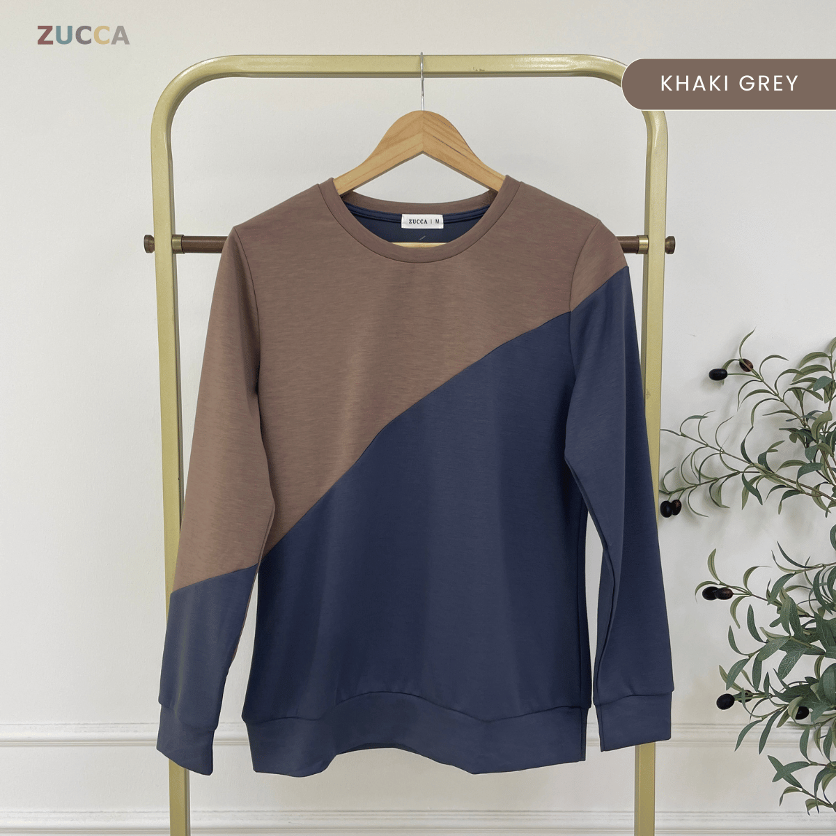 ZUCCA FELICE DUAL TONE PANEL LONG SLEEVE TOP - MA194