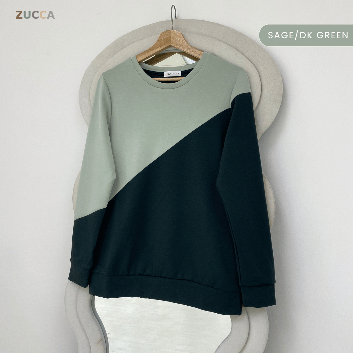 ZUCCA FELICE DUAL TONE PANEL LONG SLEEVE TOP - MA194
