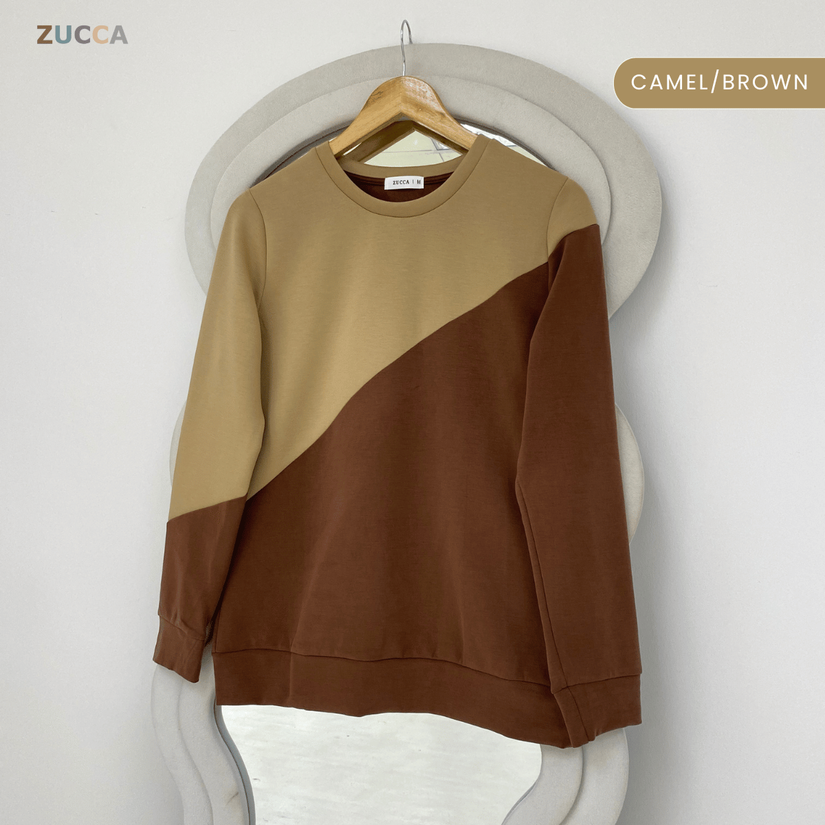 ZUCCA FELICE DUAL TONE PANEL LONG SLEEVE TOP - MA194