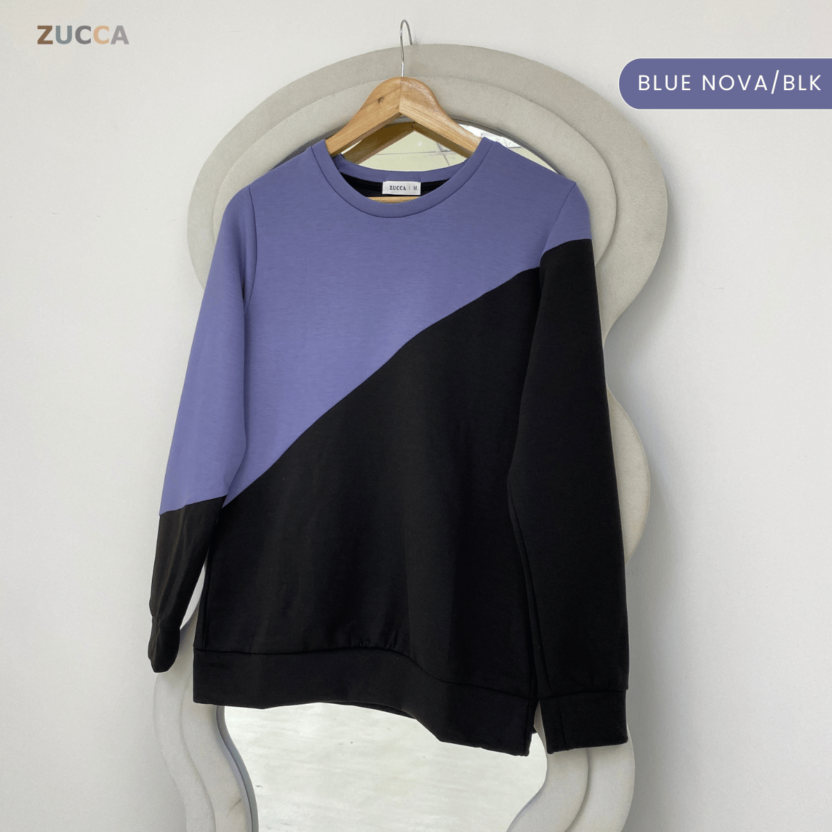 ZUCCA FELICE DUAL TONE PANEL LONG SLEEVE TOP - MA194