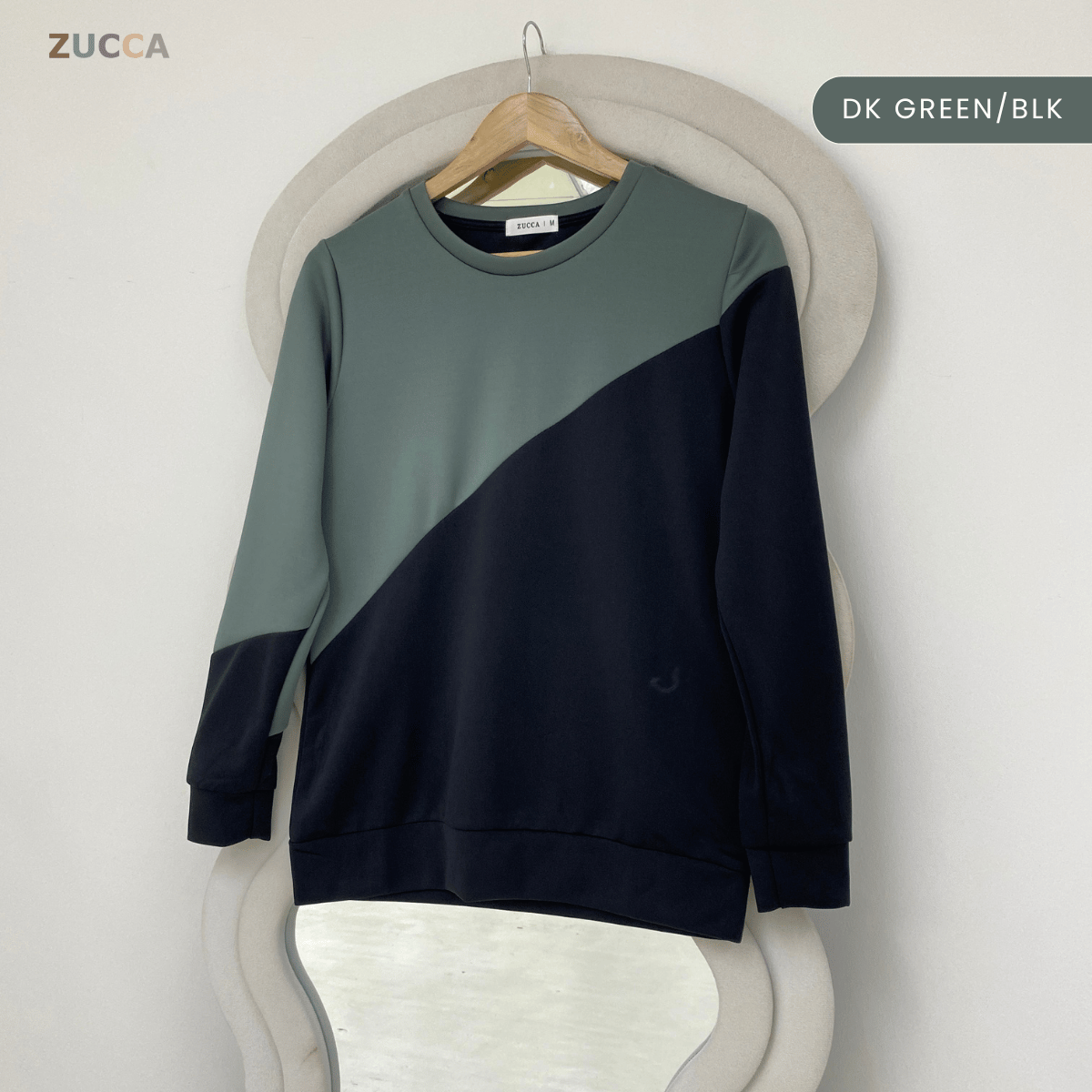 ZUCCA FELICE DUAL TONE PANEL LONG SLEEVE TOP - MA194
