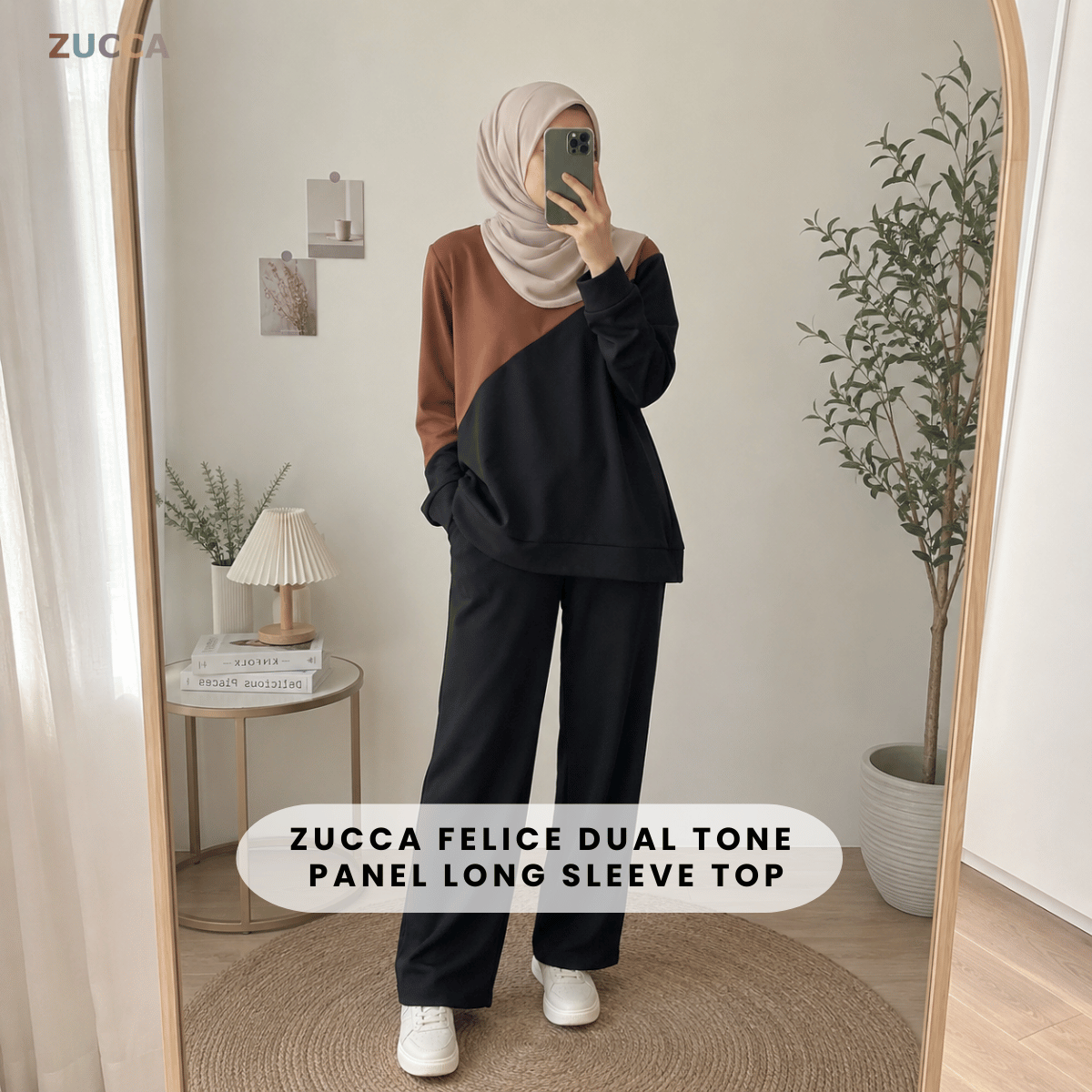 ZUCCA FELICE DUAL TONE PANEL LONG SLEEVE TOP - MA194